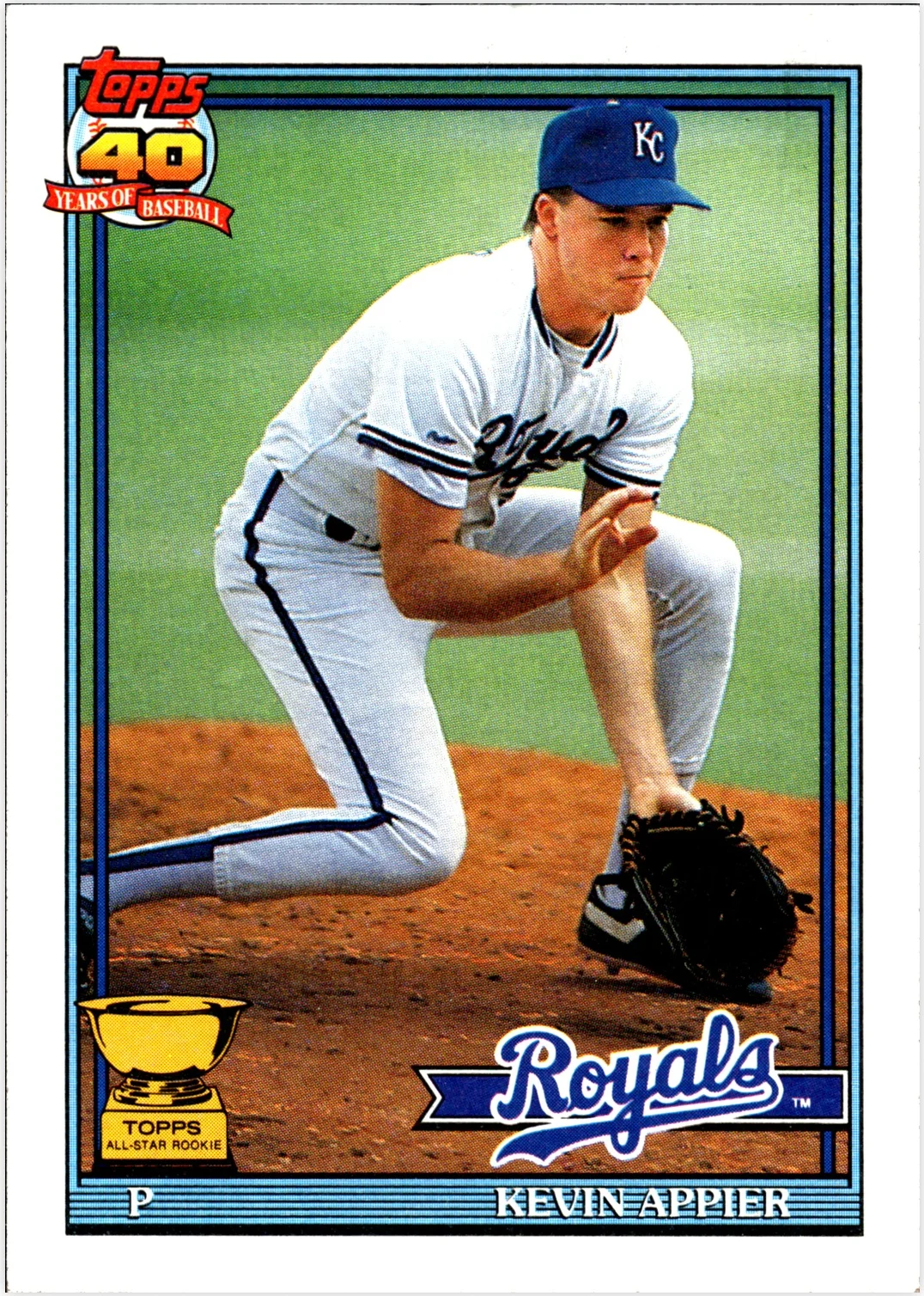 Kevin Appier 1991 Topps #454a baseball card - Front