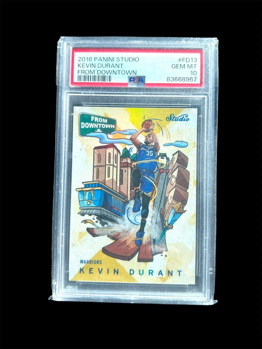 Kevin Durant #FD13 2016-17 Panini Studio Basketball Downtown PSA 10 front