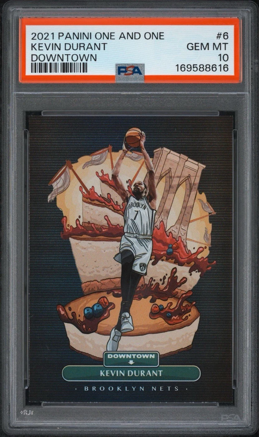 Kevin Durant #6 2021-22 Panini One and One Basketball Downtown PSA 10 front