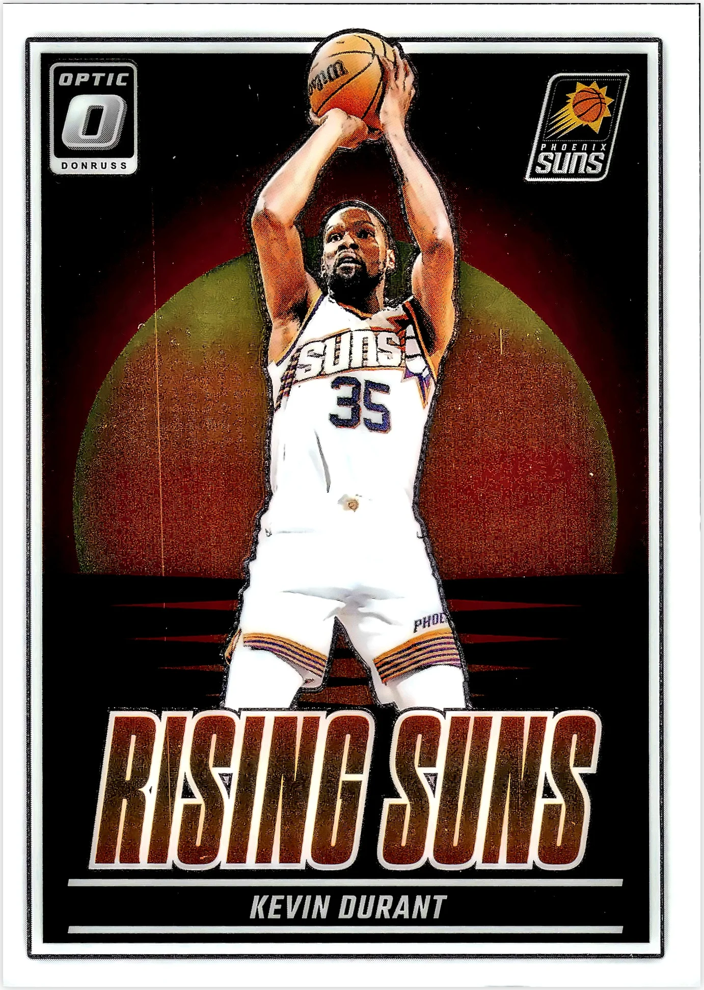 Kevin Durant 2024-25 Donruss Optic #11 Rising Suns basketball card - Front
