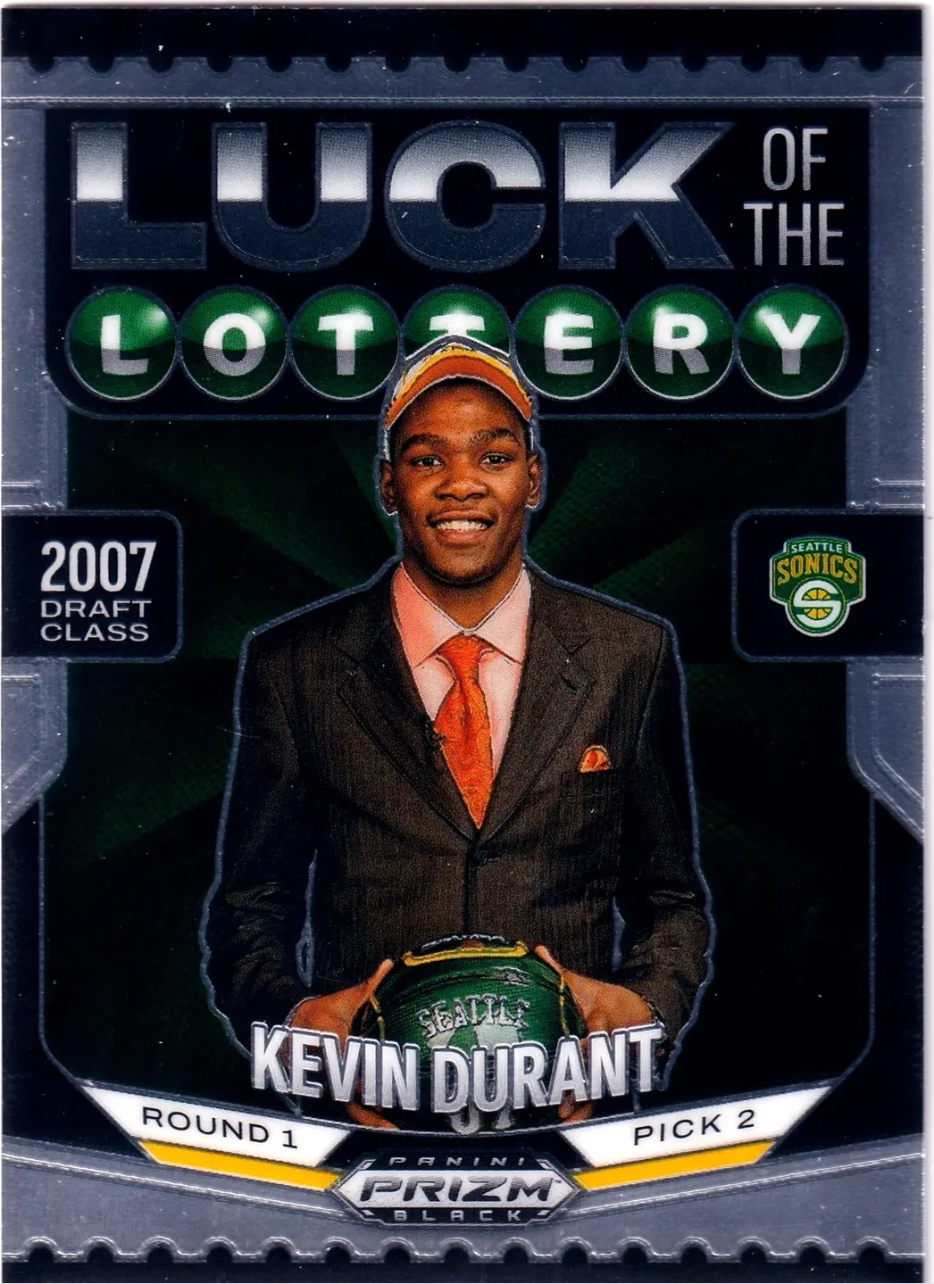 Kevin Durant 2024-25 Panini Prizm Black #9 Luck of the Lottery basketball card - Front