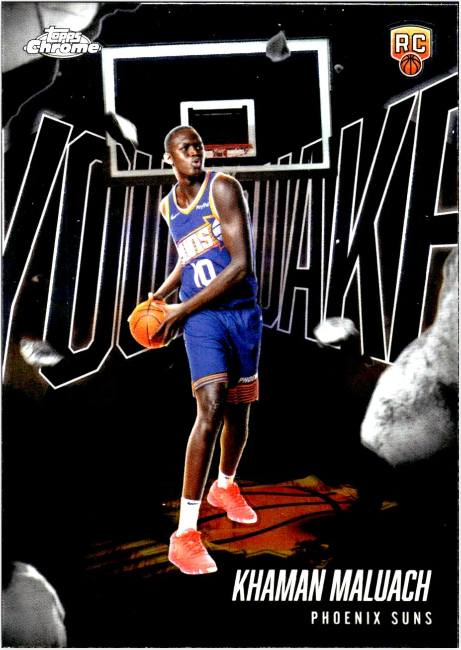 Khaman Maluach Rookie Card 2025-26 Topps Chrome #YQ-10 Youthquake basketball rookie card - Front