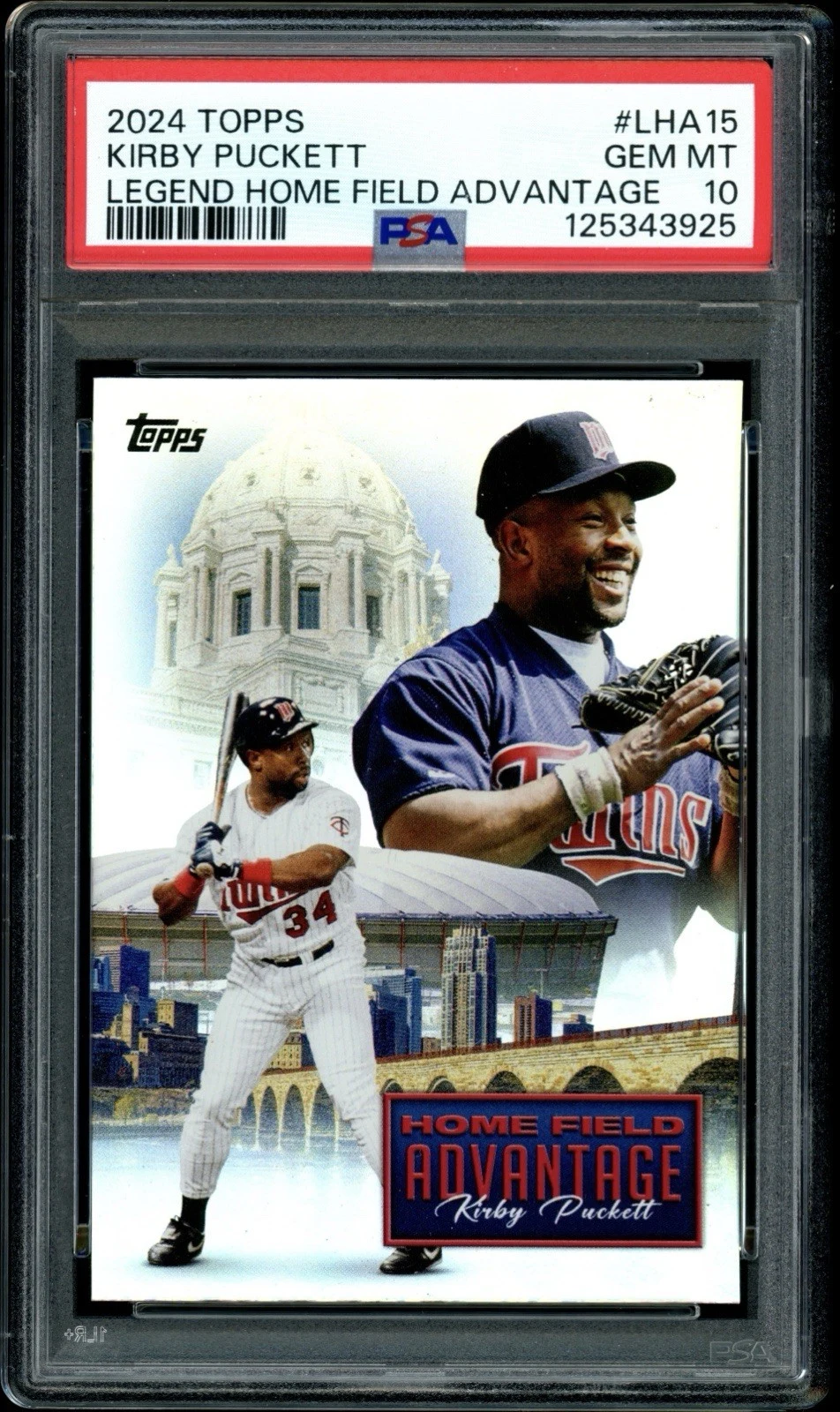 Kirby Puckett #LHA-15 2024 Topps Update Series Baseball Legendary Home Field Advantage front
