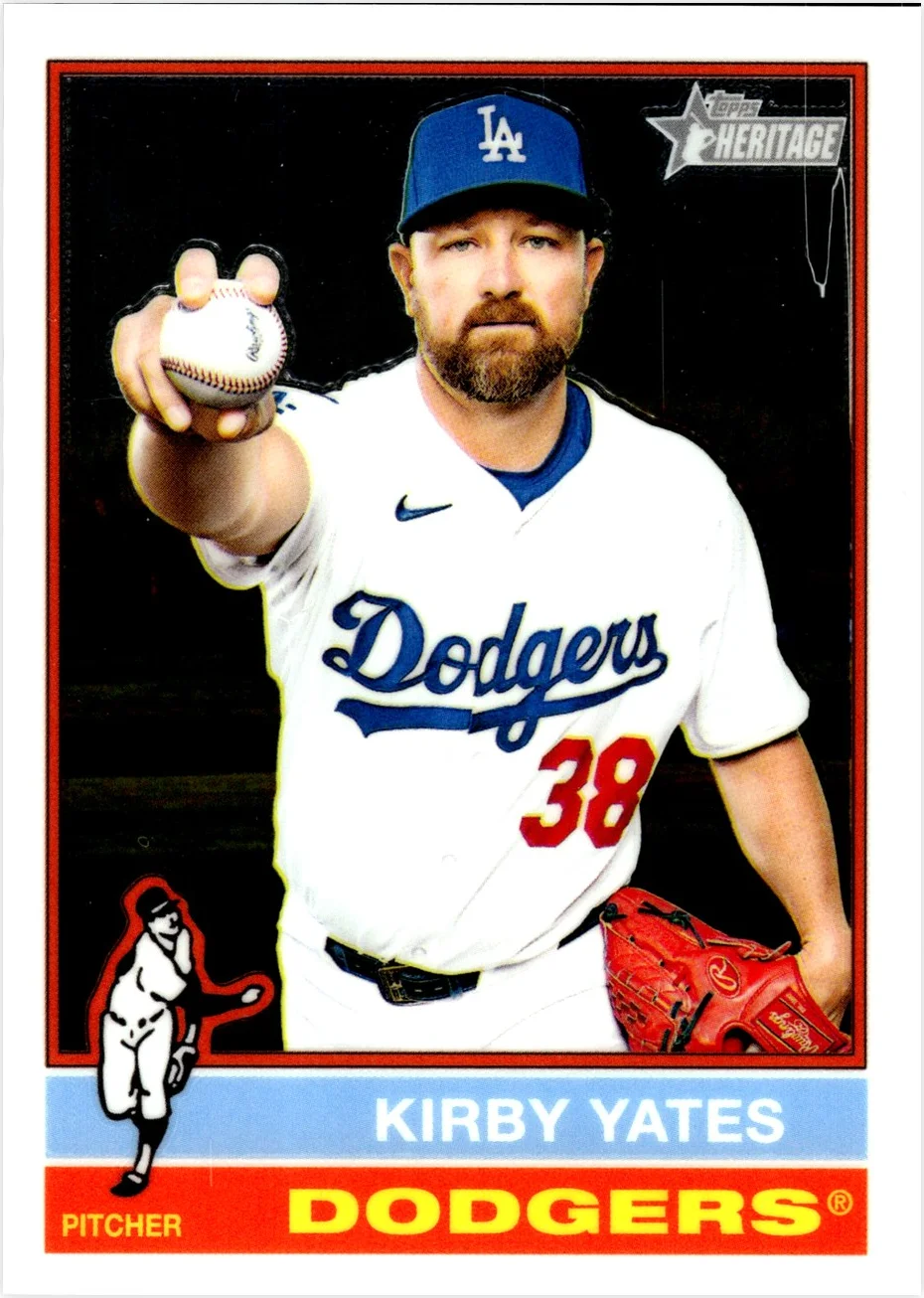 Kirby Yates 2025 Topps Heritage #649 Chrome baseball card - Front