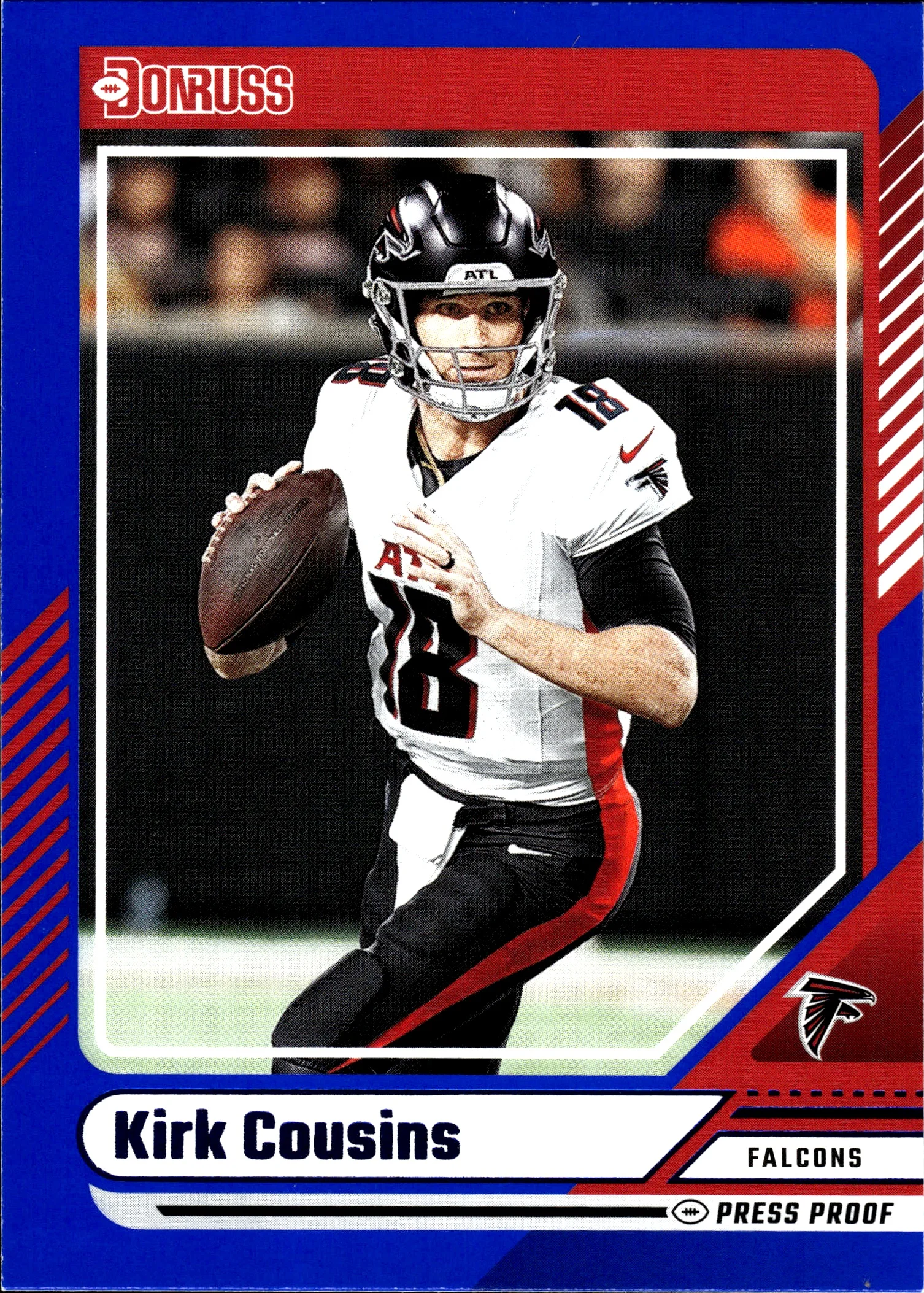 Kirk Cousins 2024 Donruss #280 Press Proof Blue football card - Front