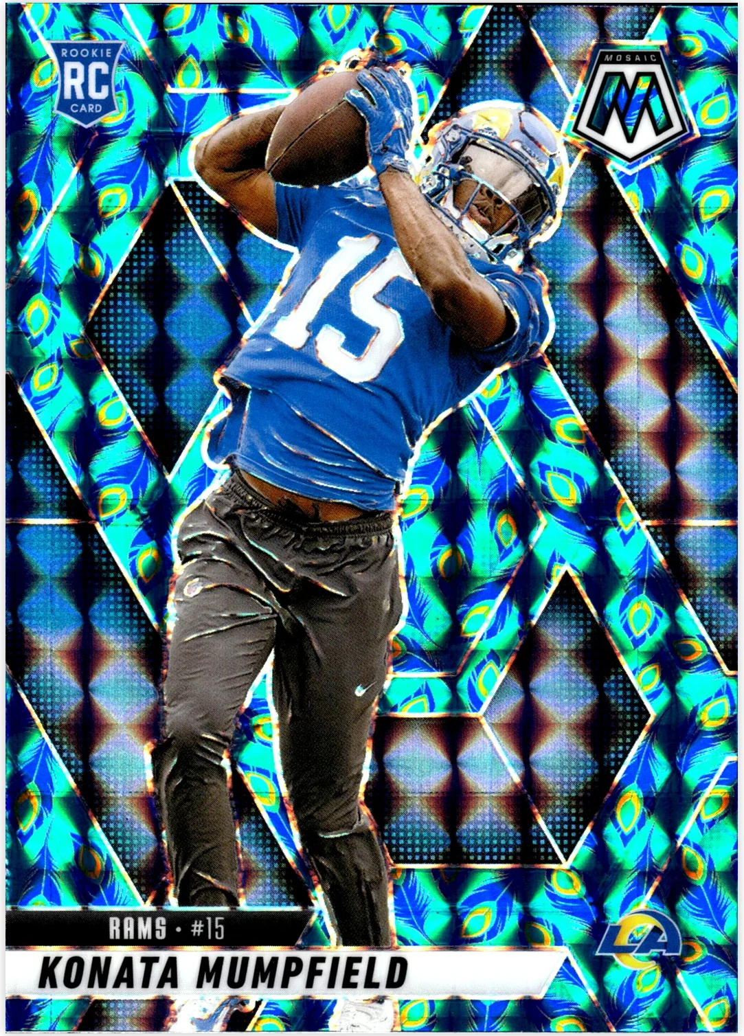 Konata Mumpfield Rookie Card 2025 Panini Mosaic #393 Mosaic Peacock football rookie card - Front