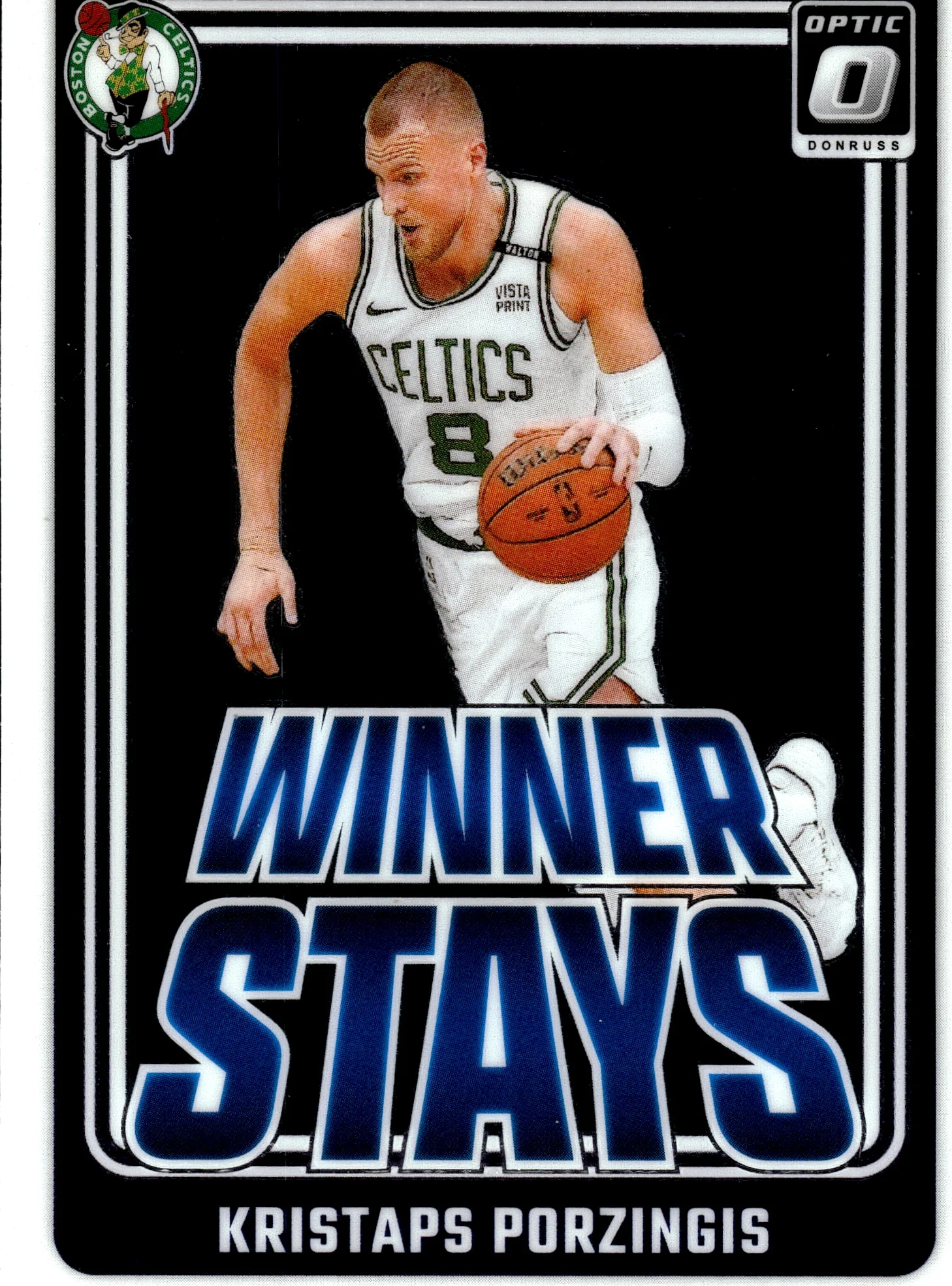 Kristaps Porzingis 2024-25 Donruss Optic #9 Winner Stays basketball card - Front