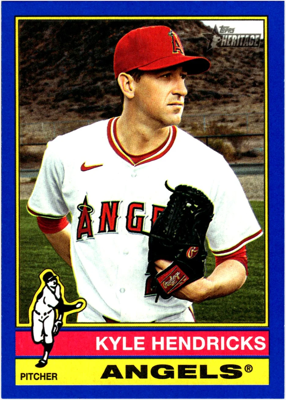 Kyle Hendricks 2025 Topps Heritage #592 Dark Blue Border baseball card - Front