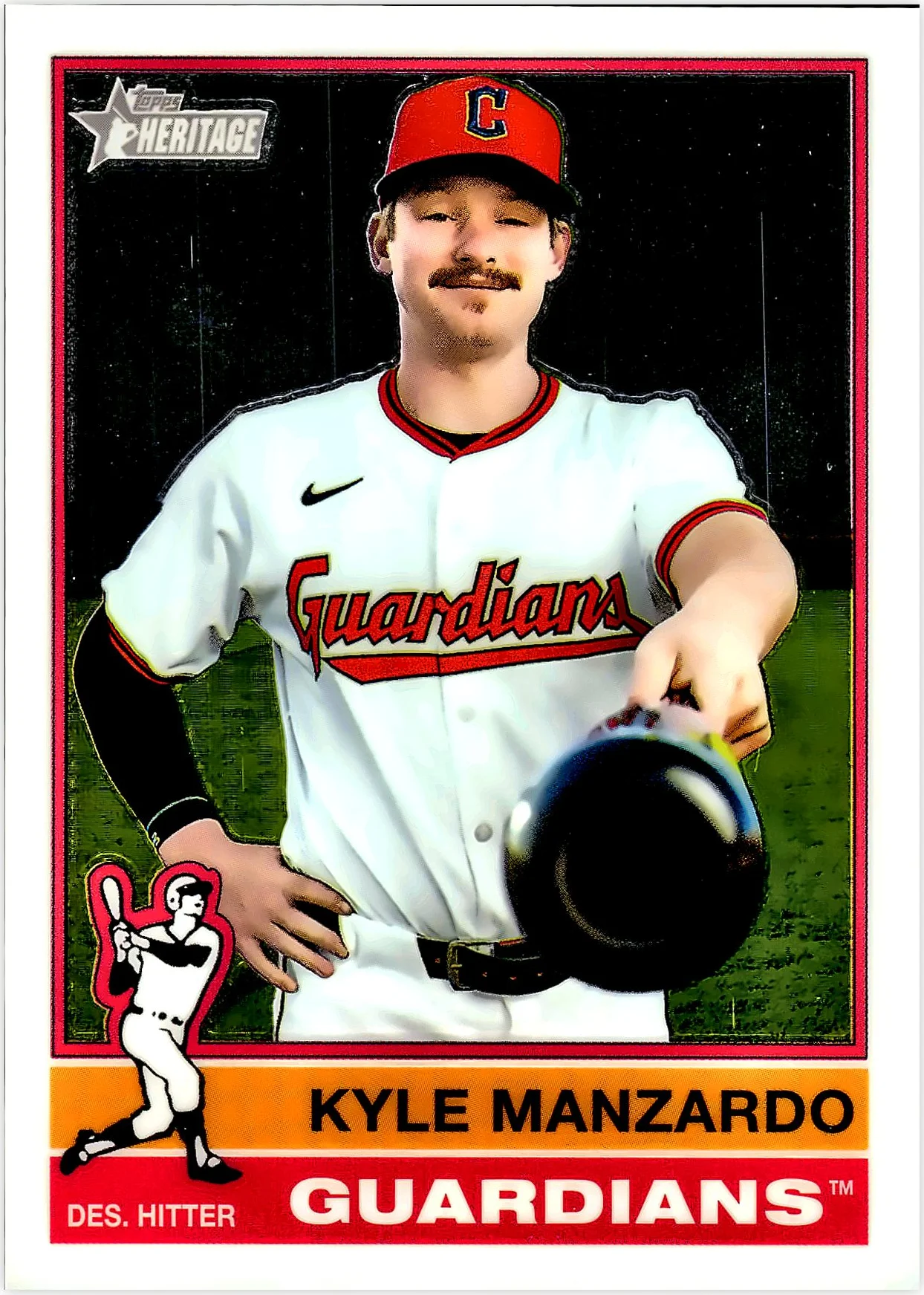 Kyle Manzardo 2025 Topps Heritage #630 Chrome baseball card - Front