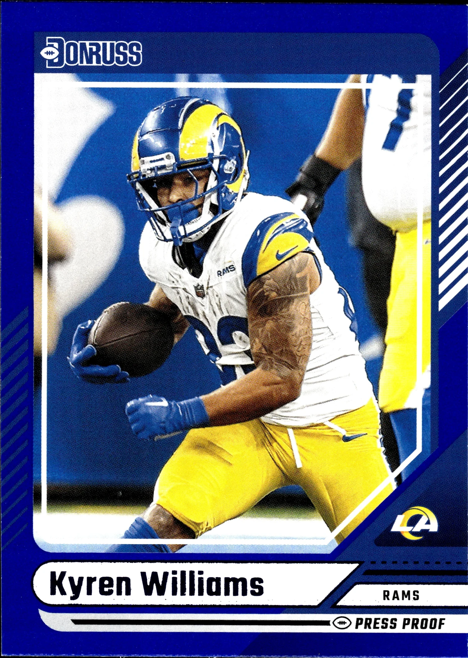 Kyren Williams 2024 Donruss #263 Press Proof Blue football card - Front