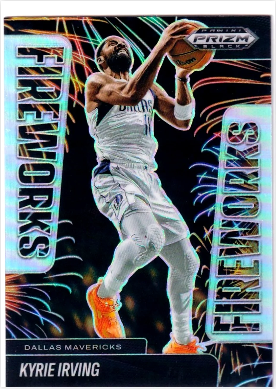 Kyrie Irving 2024-25 Panini Prizm Black #72 Silver Fireworks Prizm basketball card - Front