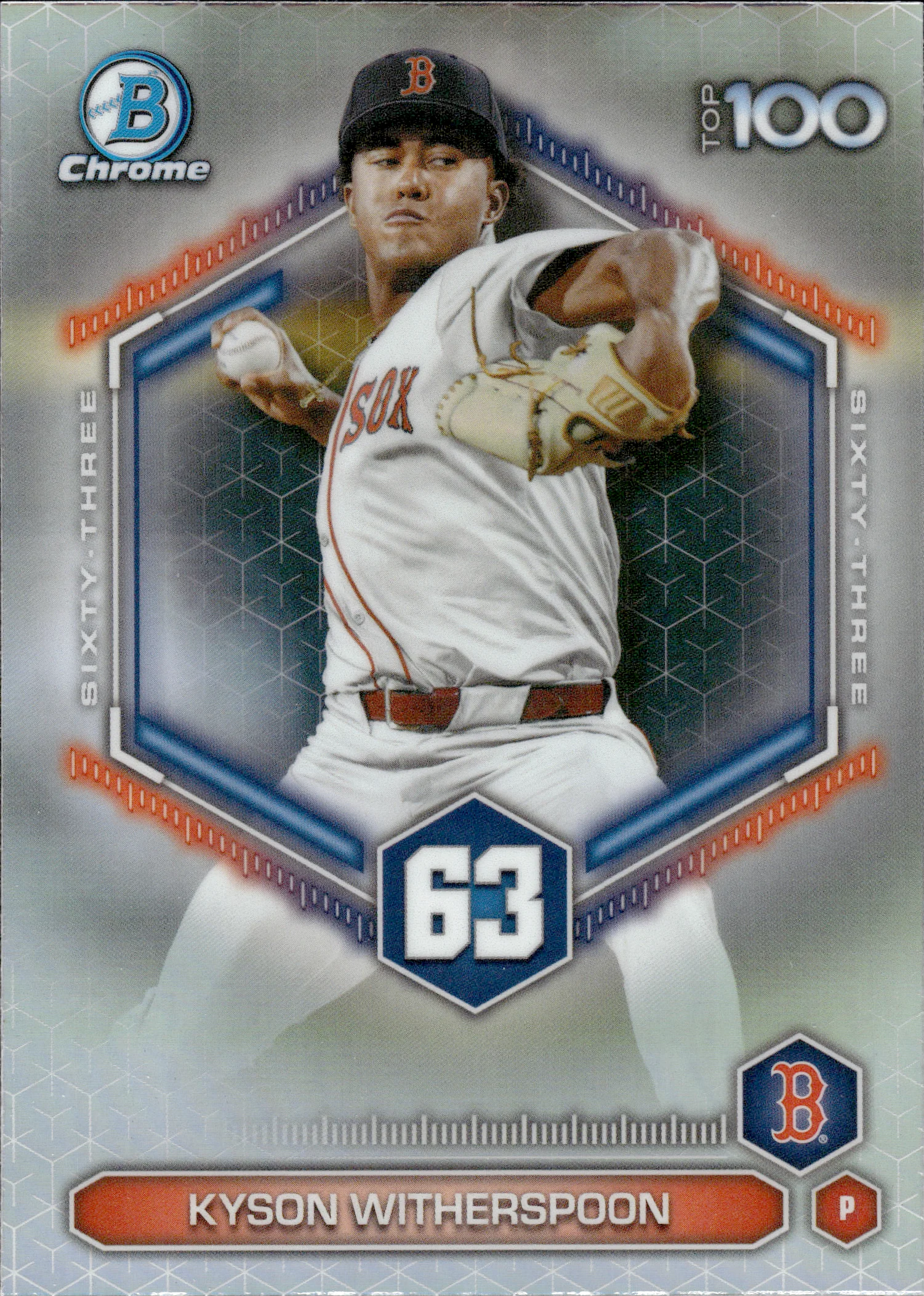 Kyson Witherspoon #BTP-63 2026 Topps Bowman Chrome Baseball Top 100 baseball card - Front