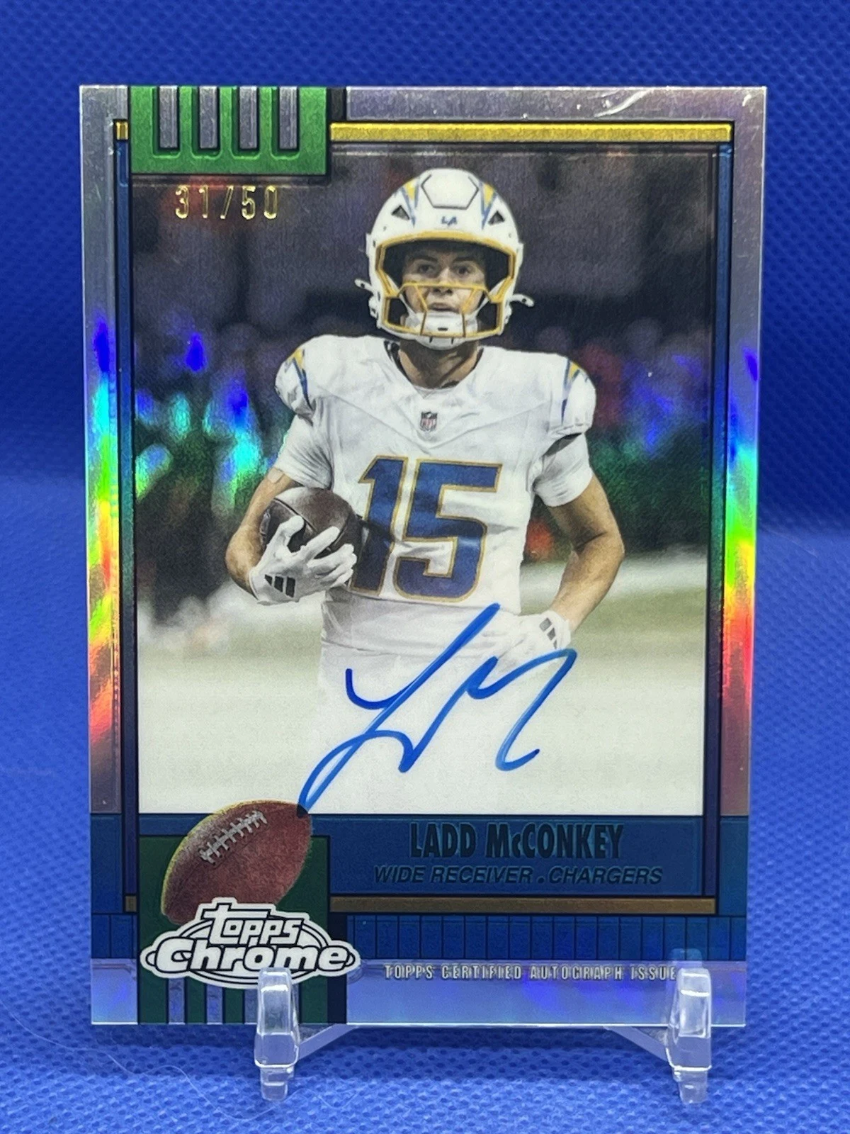 Ladd McConkey 2025 Topps Chrome Football card