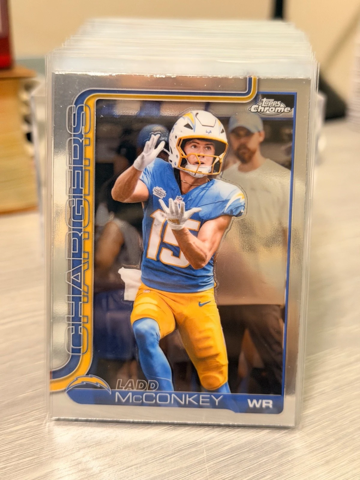 Ladd McConkey 2025 Topps Chrome Football card