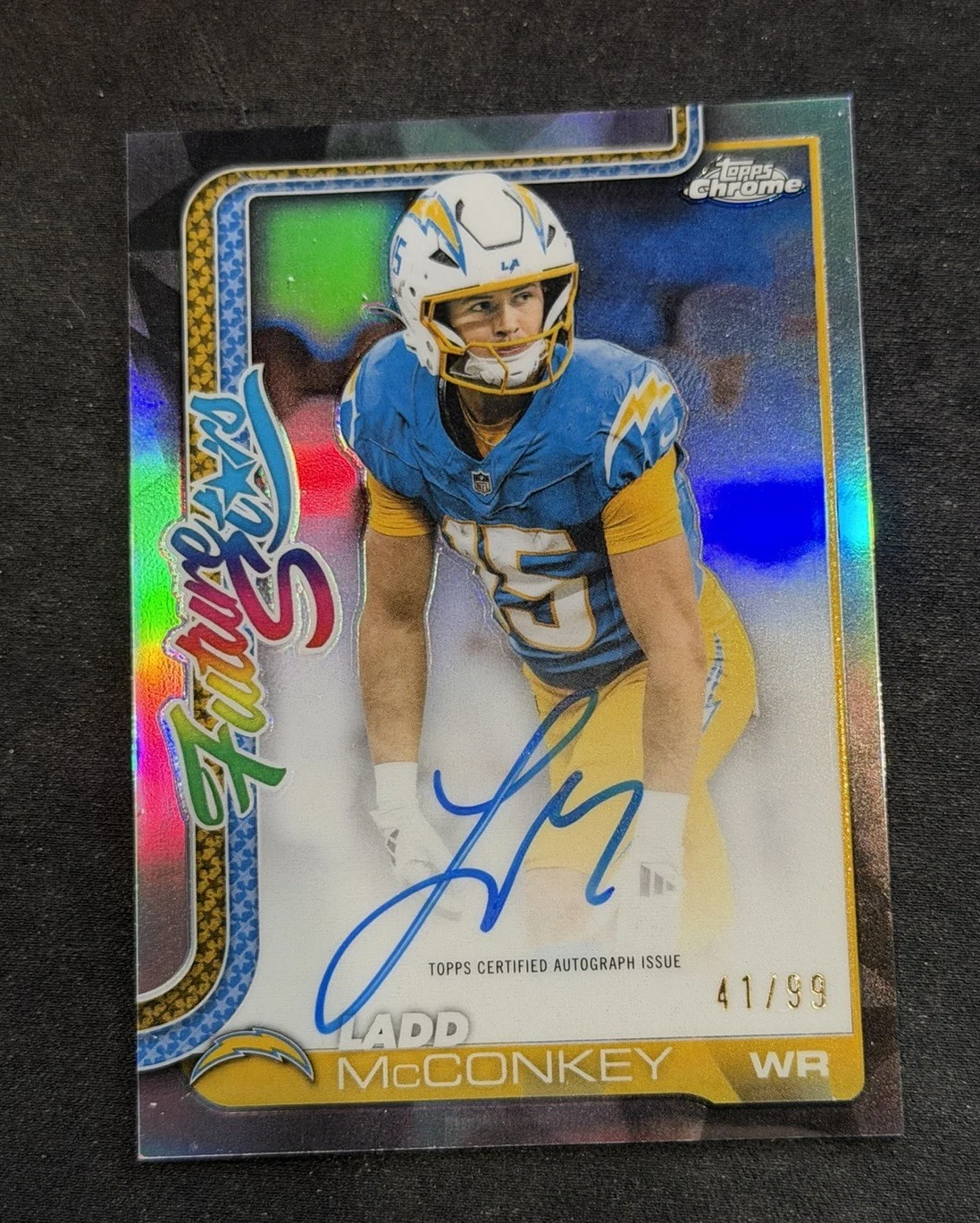 Ladd McConkey 2025 Topps Chrome Football card