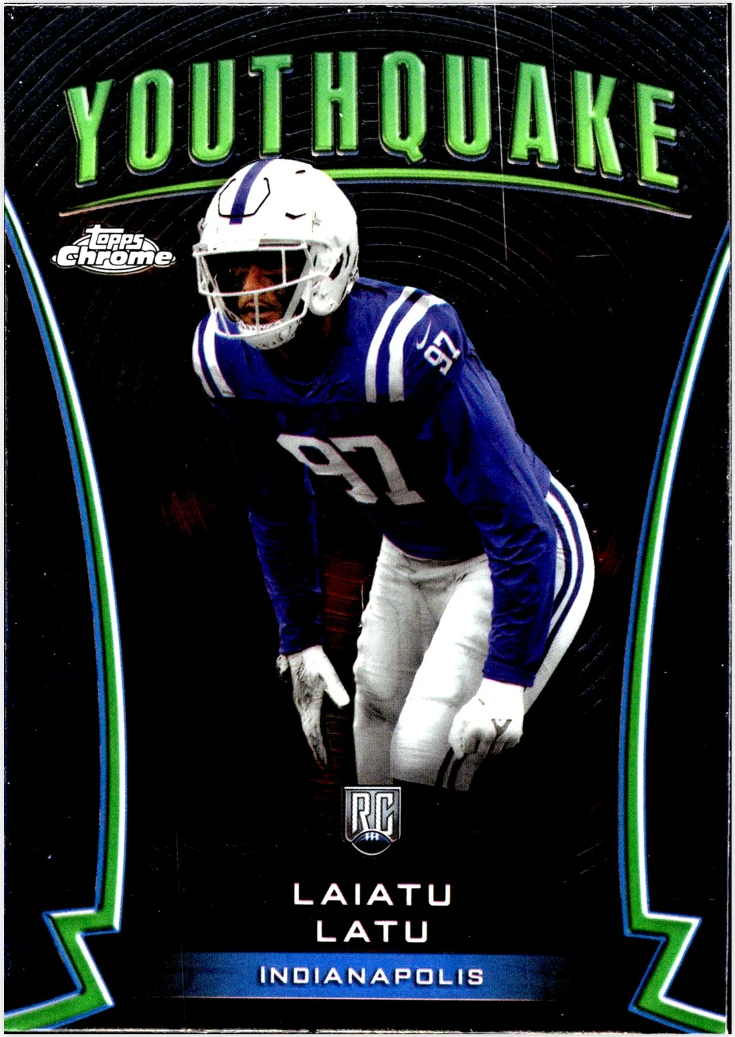 Laiatu Latu 2024 Topps Chrome #Y-9 Youthquake football card - Front