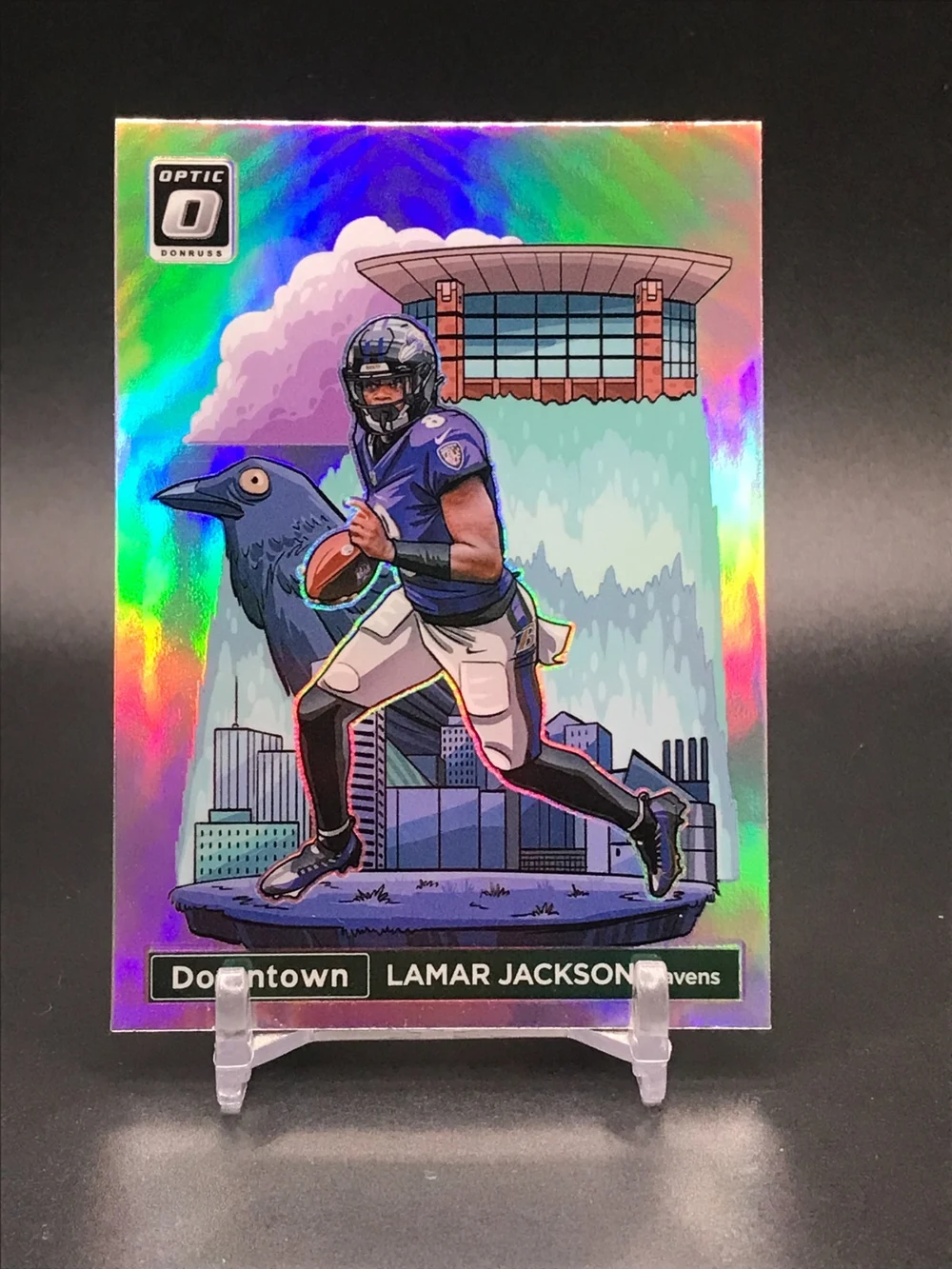 Lamar Jackson #1 2024 Donruss Optic Football Downtown front