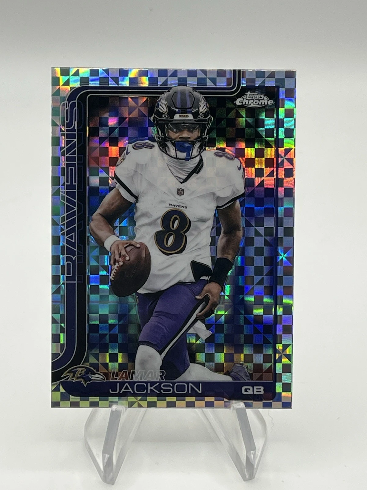 Lamar Jackson 2025 Topps Chrome Football card