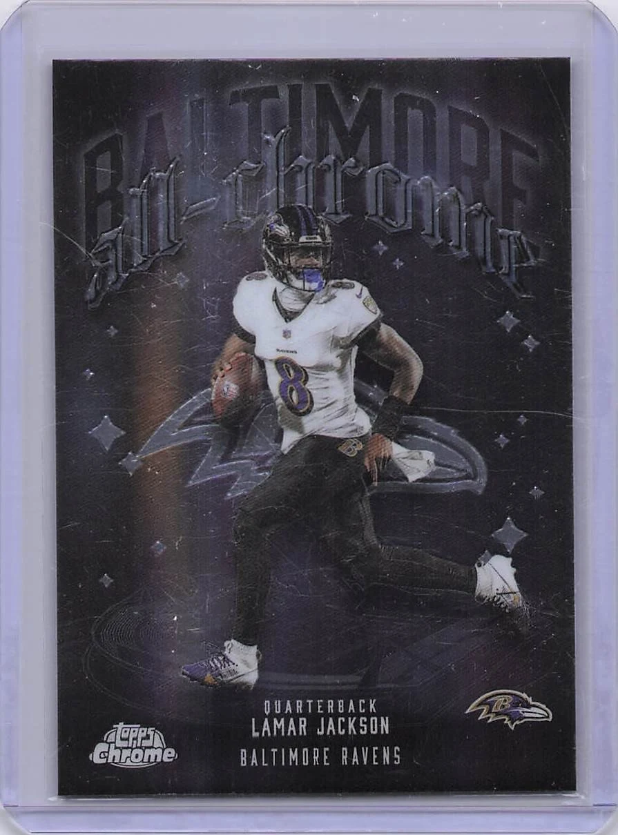 Lamar Jackson 2025 Topps Chrome Football card