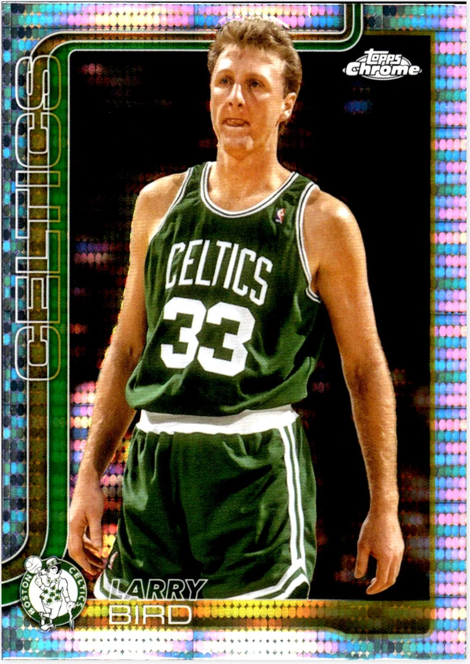 Larry Bird 2025-26 Topps Chrome #243 Pulsar Refractor basketball card - Front