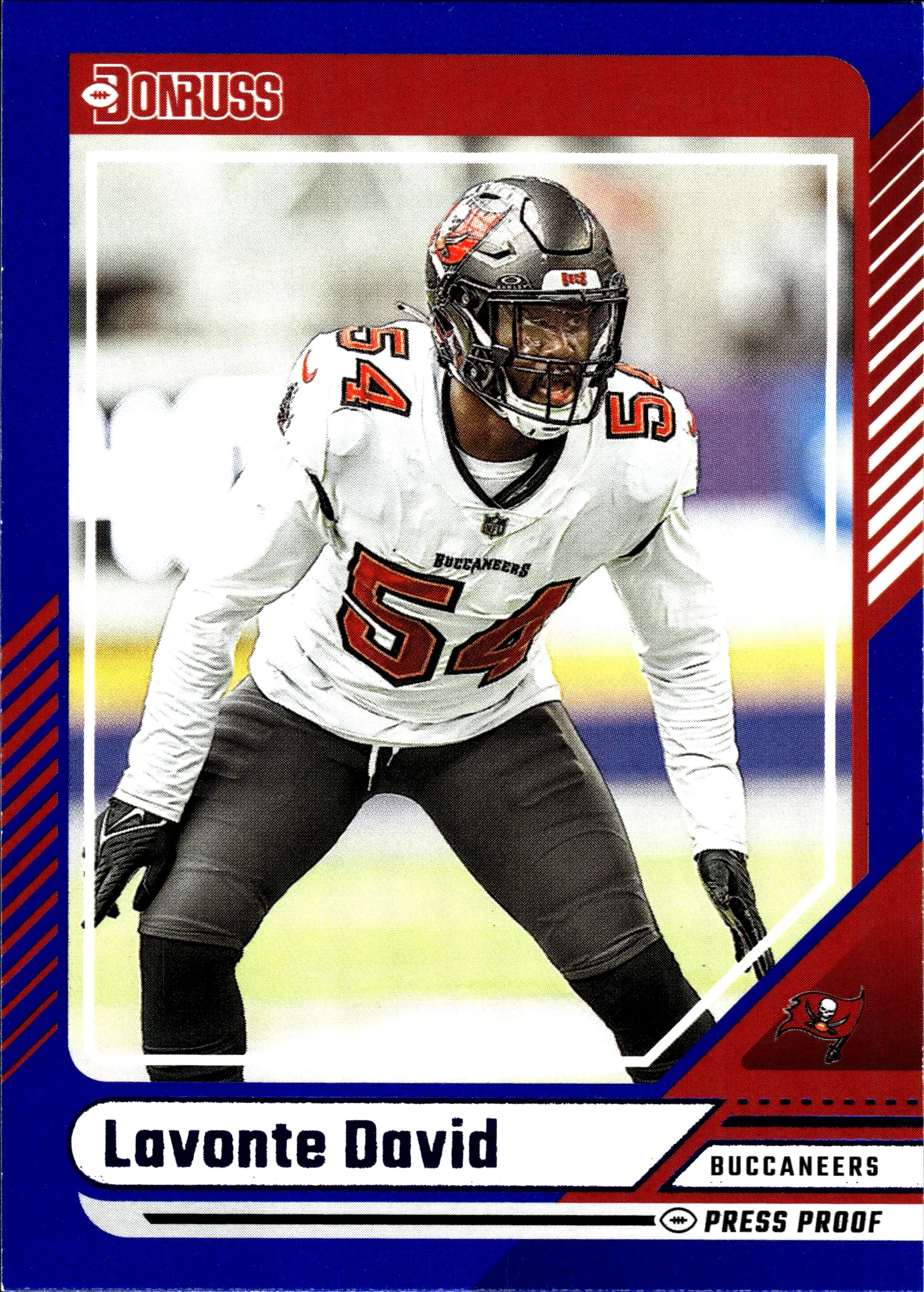 Lavonte David 2024 Donruss #173 Press Proof Blue football card - Front