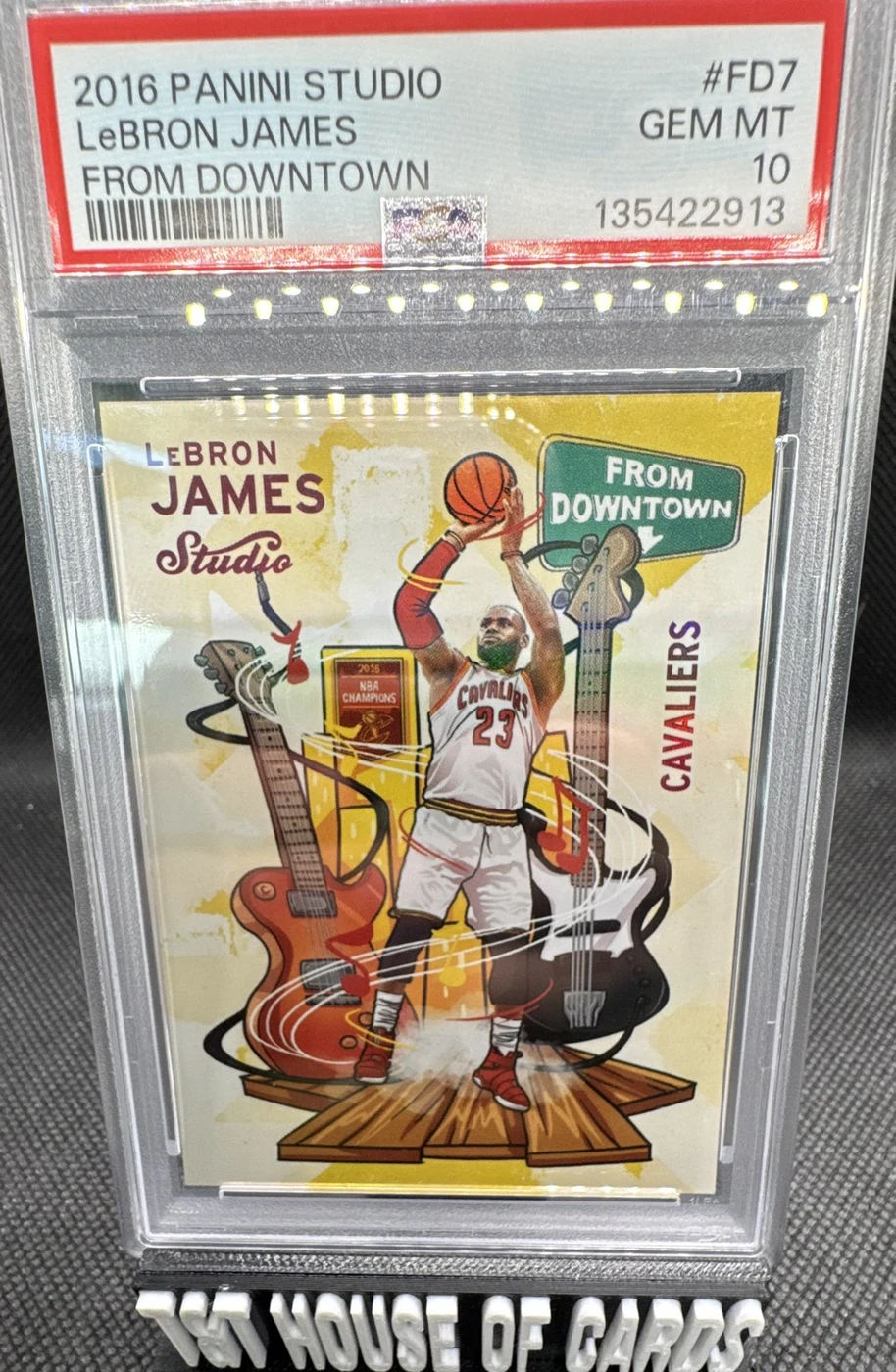 LeBron James #FD7 2016-17 Panini Studio Basketball Downtown PSA 10 front