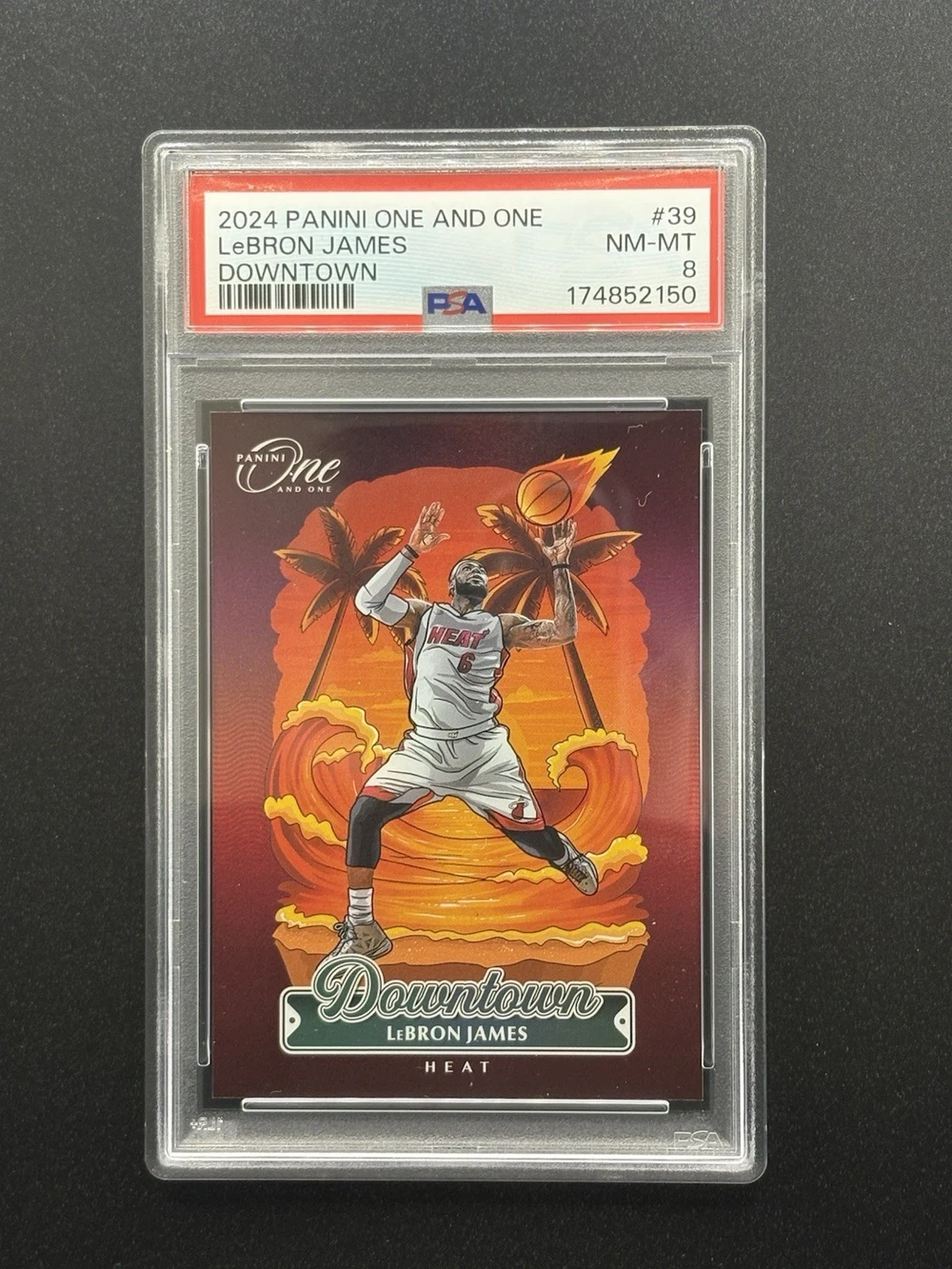 LeBron James #39 2024-25 Panini One and One Basketball Downtown PSA 8 front