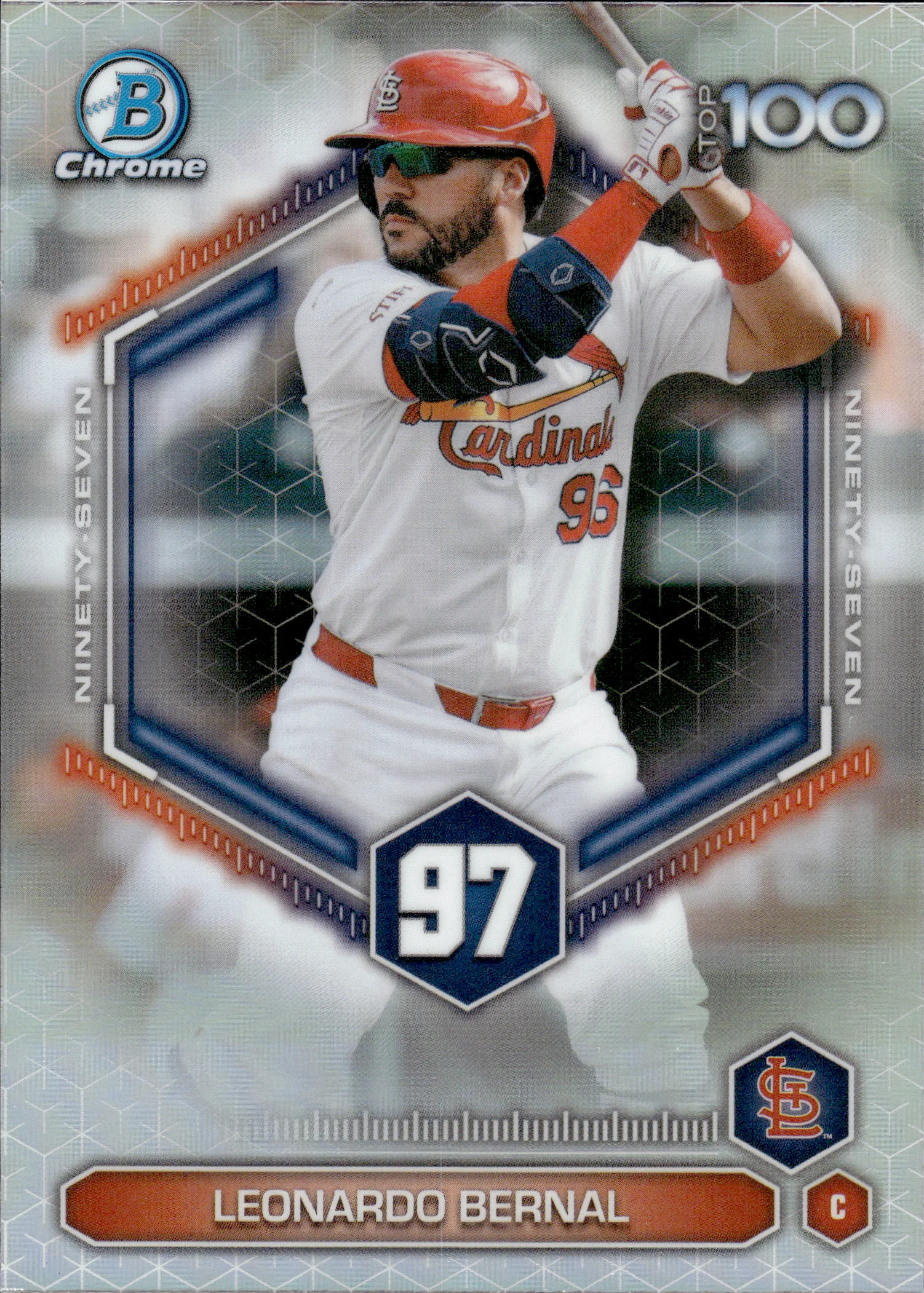 Leonardo Bernal #BTP-97 2026 Topps Bowman Chrome Baseball Top 100 baseball card - Front