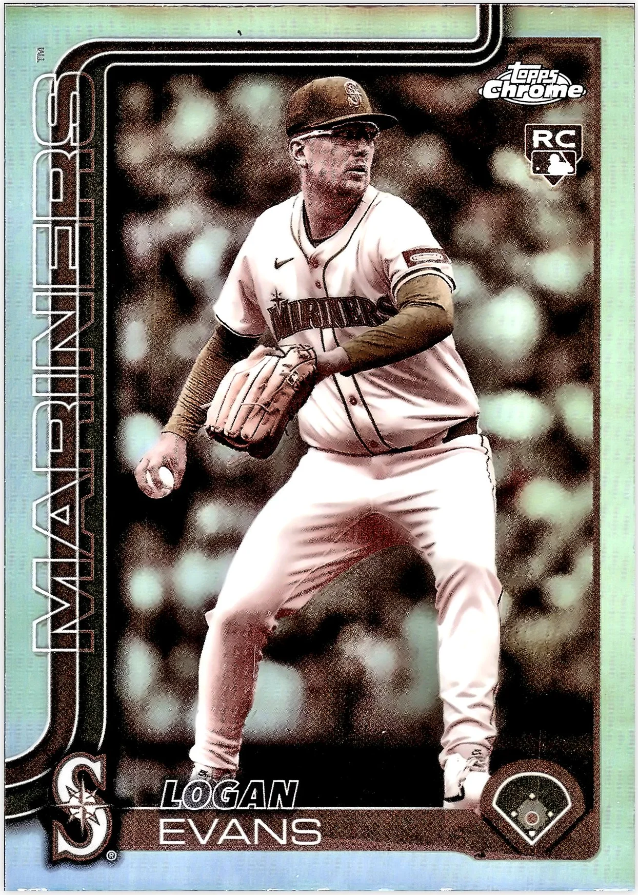 Logan Evans 2025 Topps Chrome Update #USC194 Sepia Refractors baseball rookie card - Front