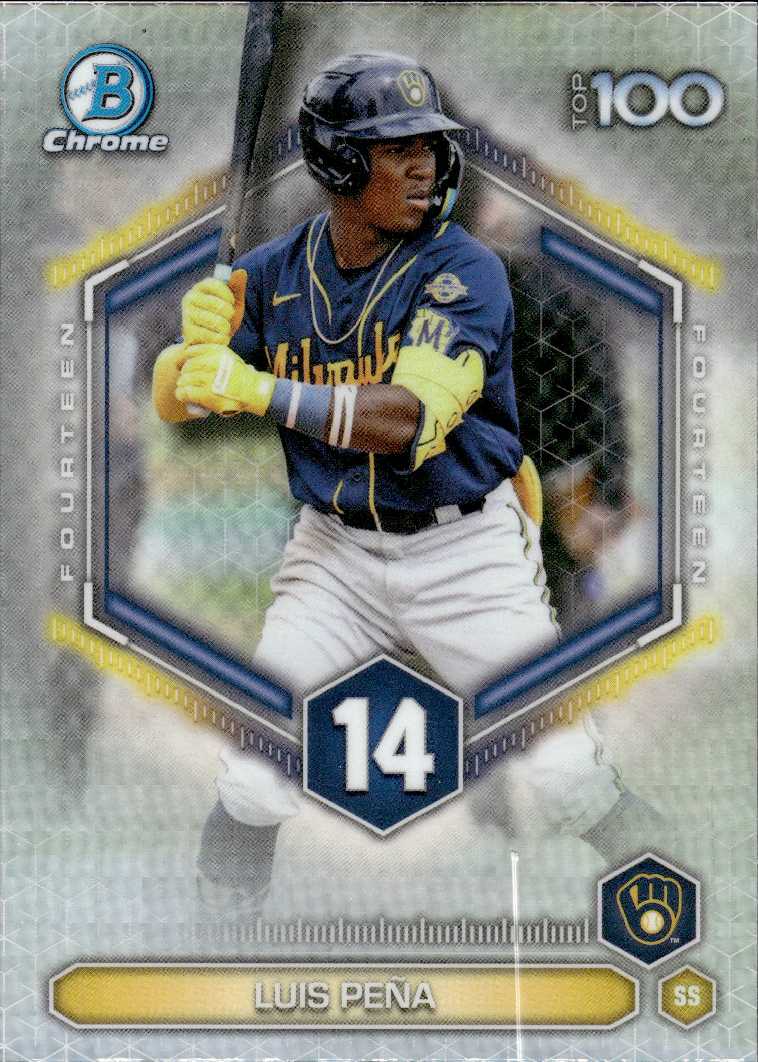 Luis Peña #BTP-14 2026 Topps Bowman Chrome Baseball Top 100 baseball card - Front