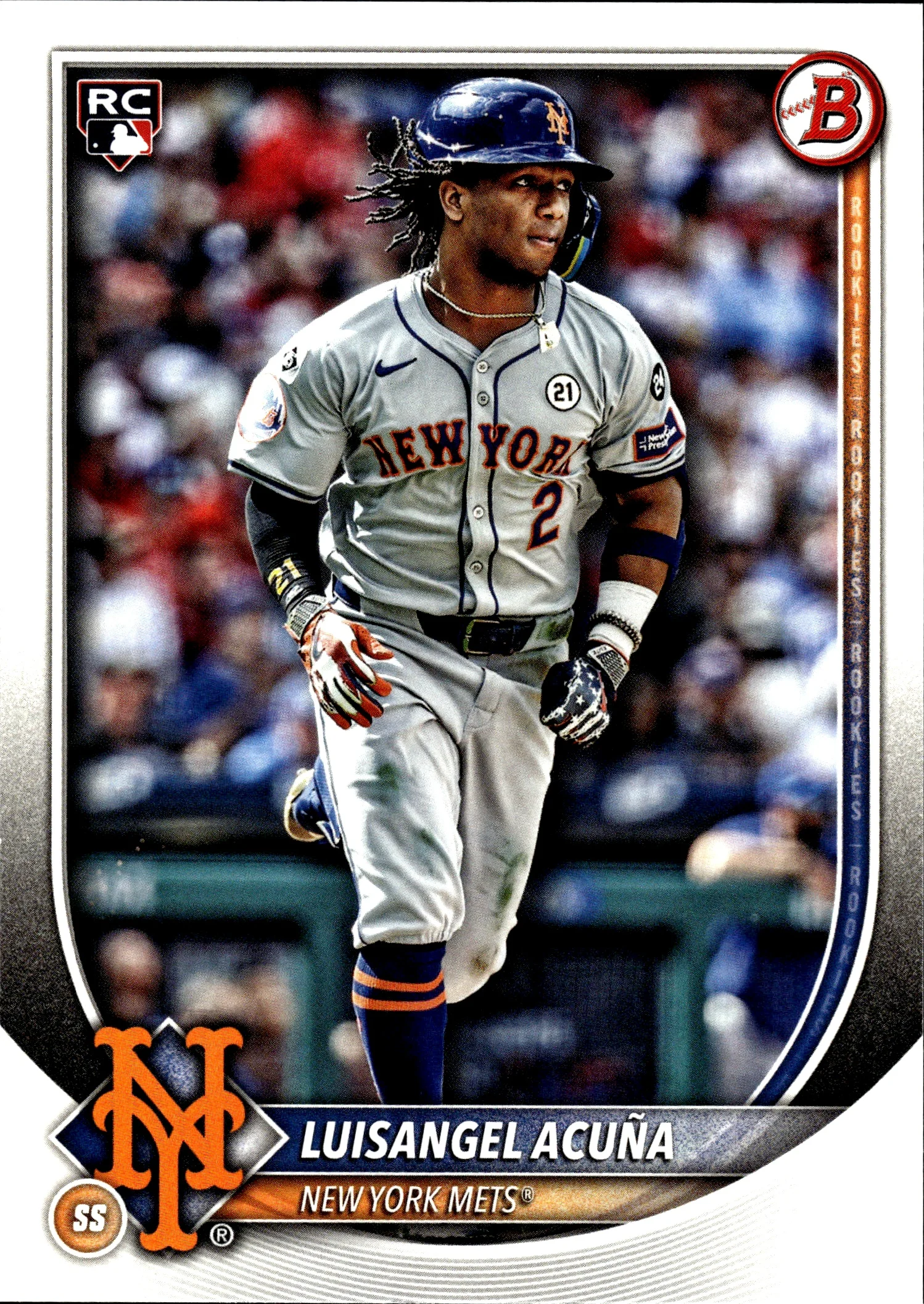 Luisangel Acuña 2025 Bowman #83 baseball rookie card - Front