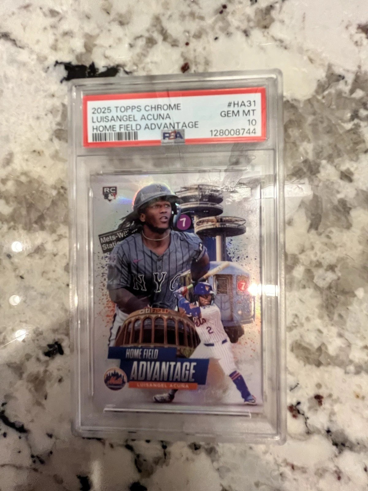 Luisangel Acuña #HA-31 2025 Topps Chrome Baseball Home Field Advantage front