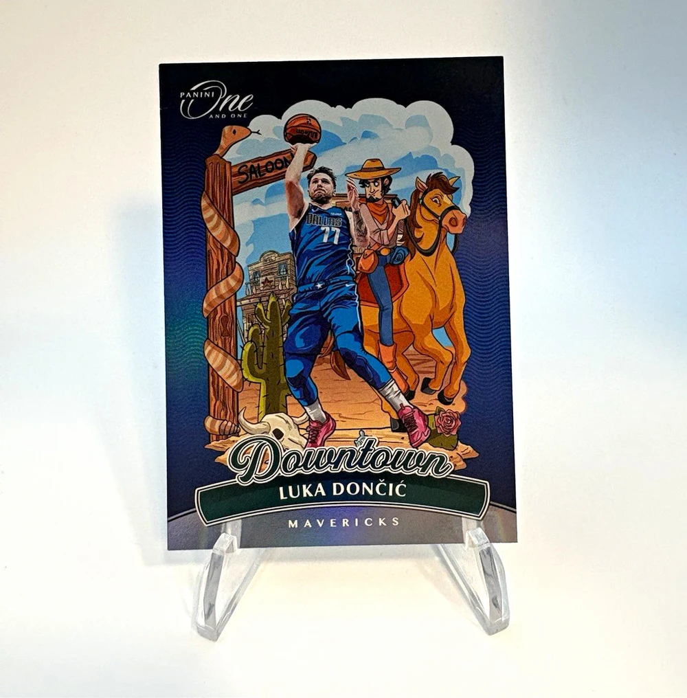 Luka Doncic #25 2023-24 Panini One and One Basketball Downtown front