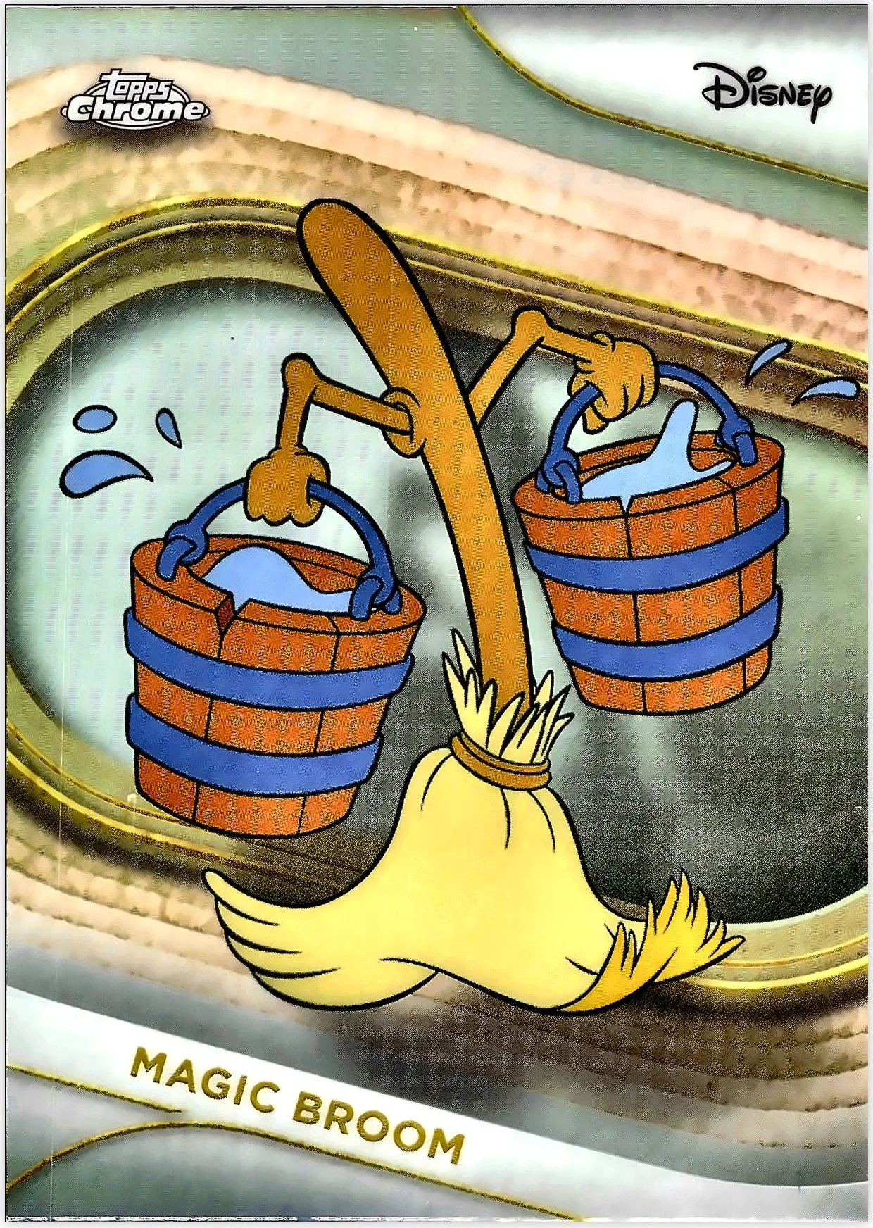 Magic Broom 2025 Topps Chrome Disney #189 Refractor trading card - Front