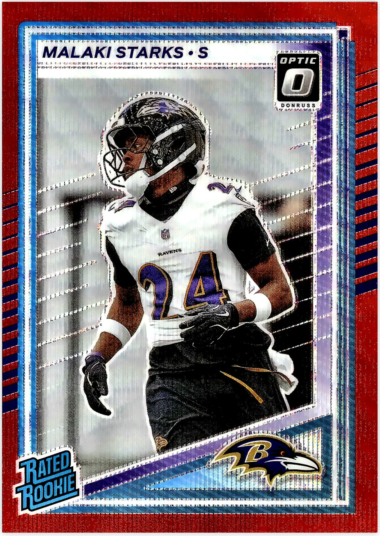 Malaki Starks 2025 Donruss #346 Optic Rated Rookies Preview Red Wave football rookie card - Front