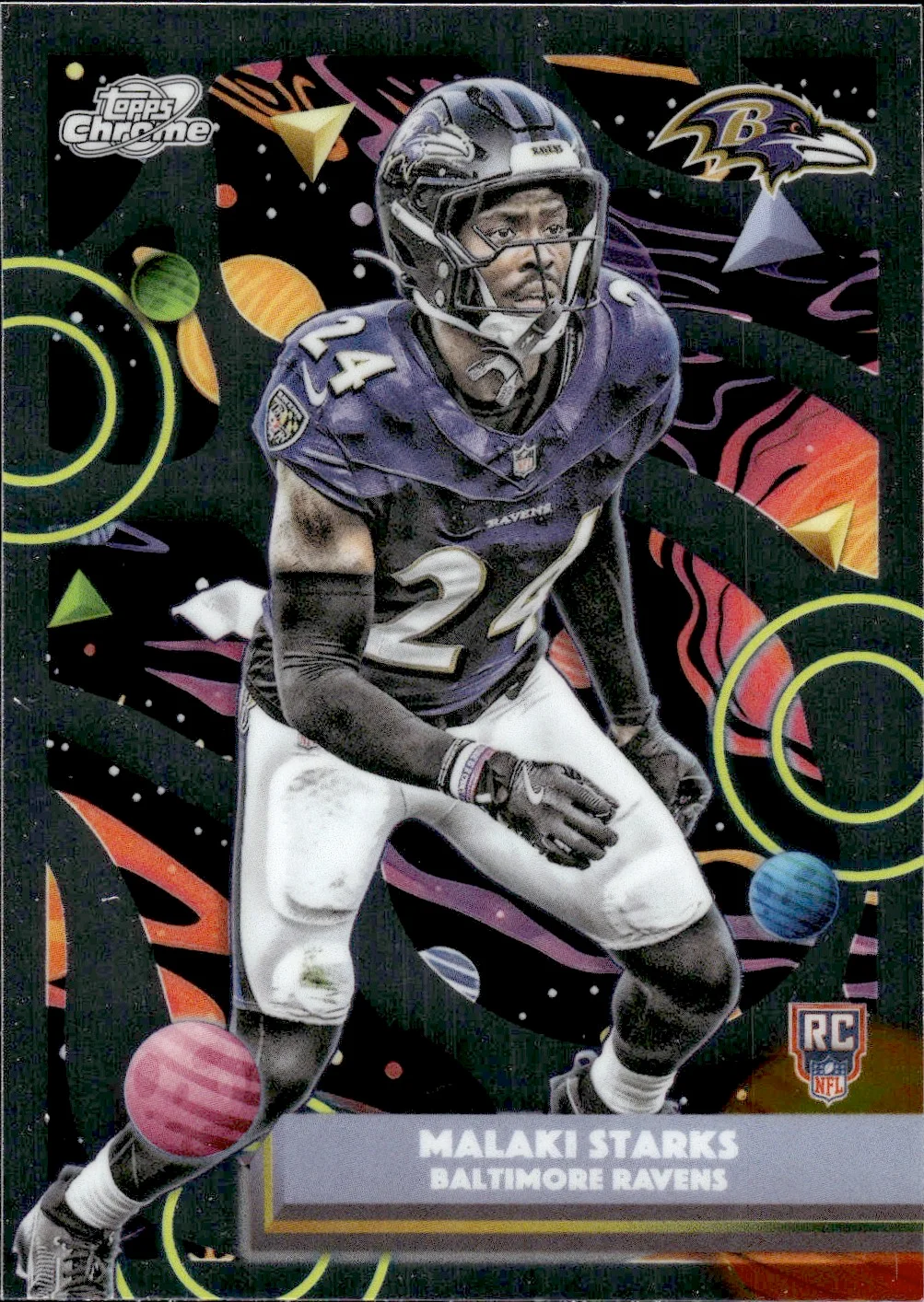 Malaki Starks #107 Rookie Card 2025 Topps Cosmic Chrome Football football rookie card - Front