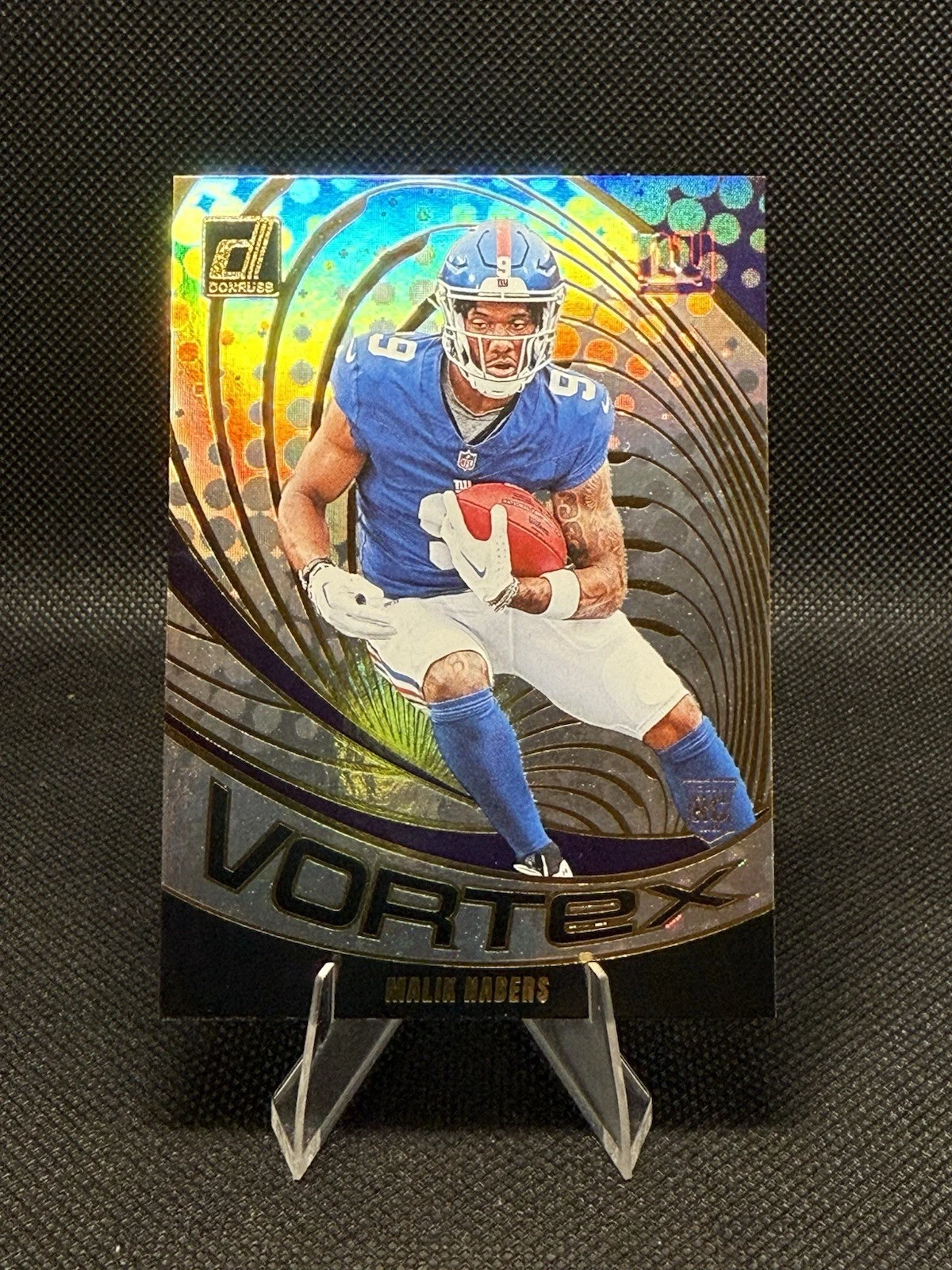 Malik Nabers #VOR-MNA Rookie Card 2024 Panini Donruss Football Vortex front