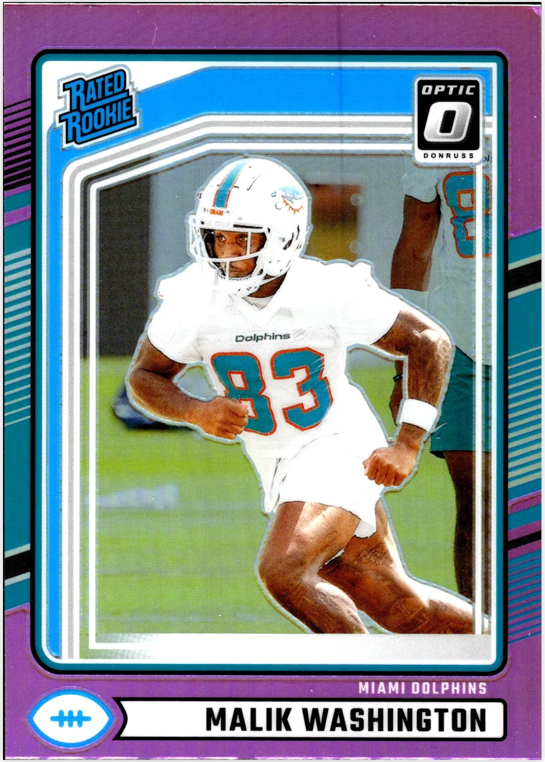 Malik Washington 2024 Donruss #397 Optic Rated Rookies Preview Pink football rookie card - Front