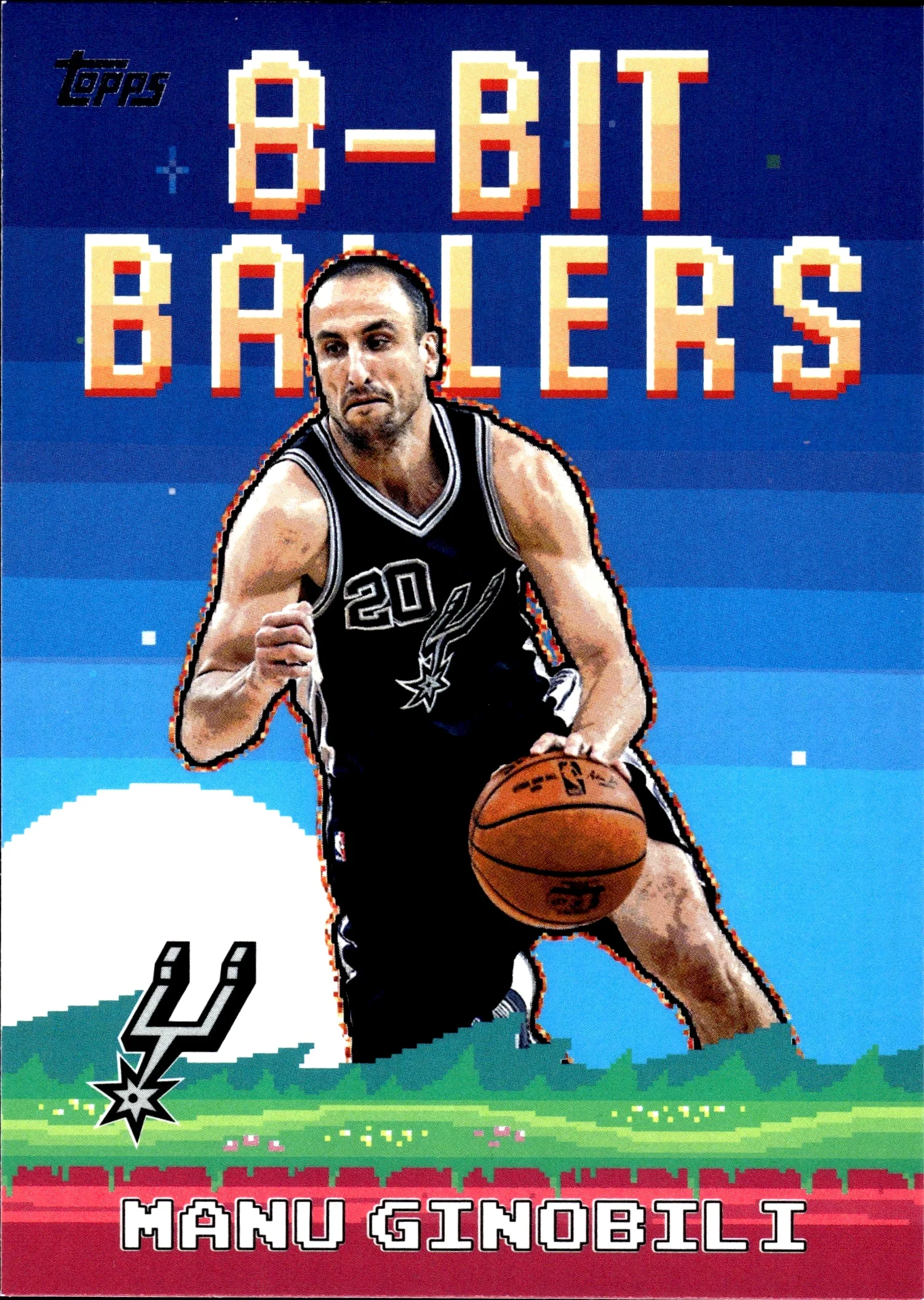 Manu Ginobili 2025-26 Topps #8B-29 8-Bit Ballers basketball card - Front