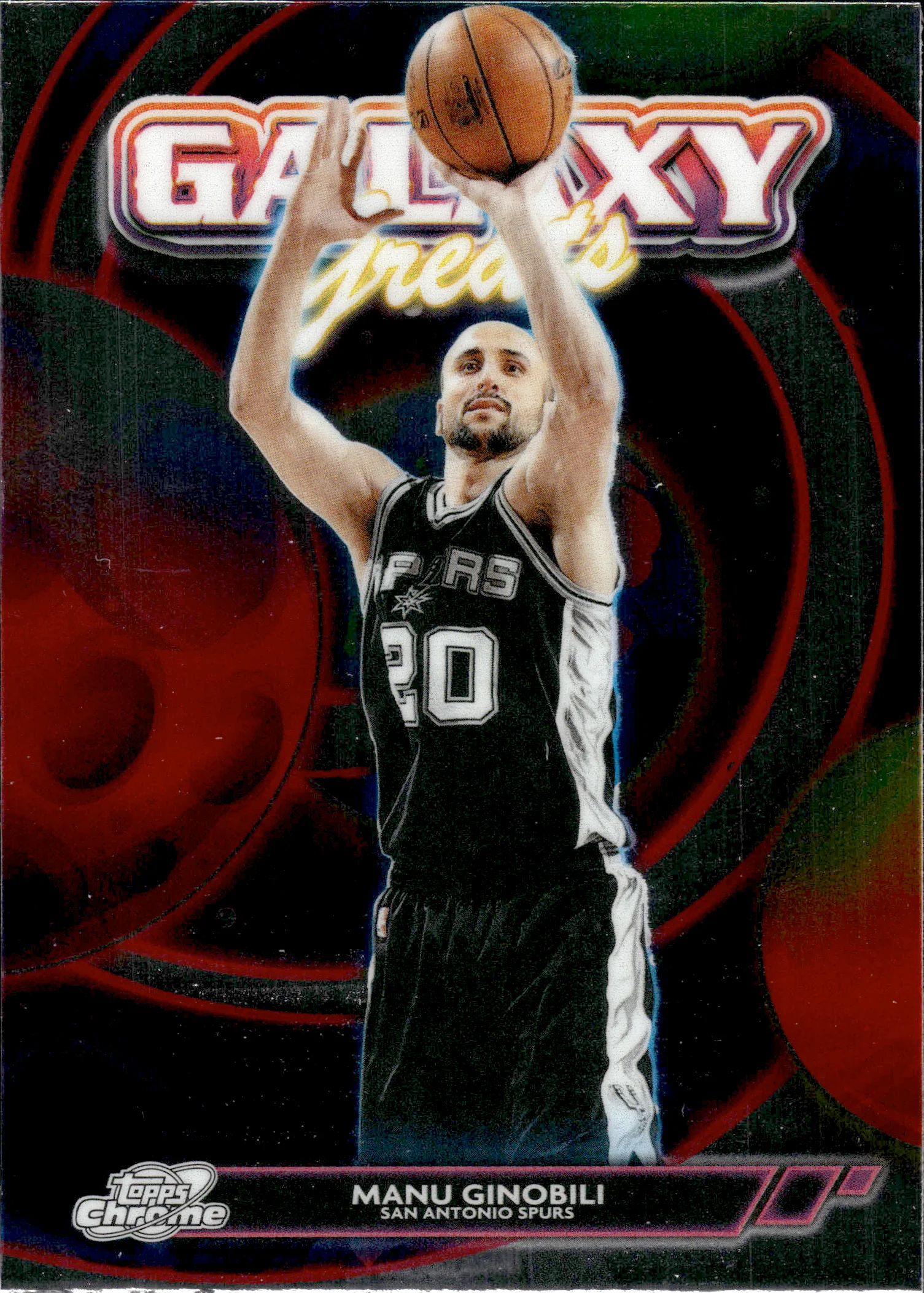 Manu Ginobili #GG-25 2026 Topps Chrome Basketball Galaxy Greats basketball card - Front