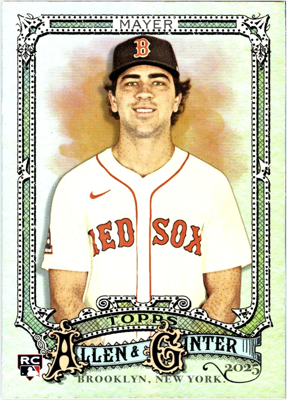 Marcelo Mayer 2025 Topps Allen & Ginter #245 Silver Portrait baseball rookie card - Front