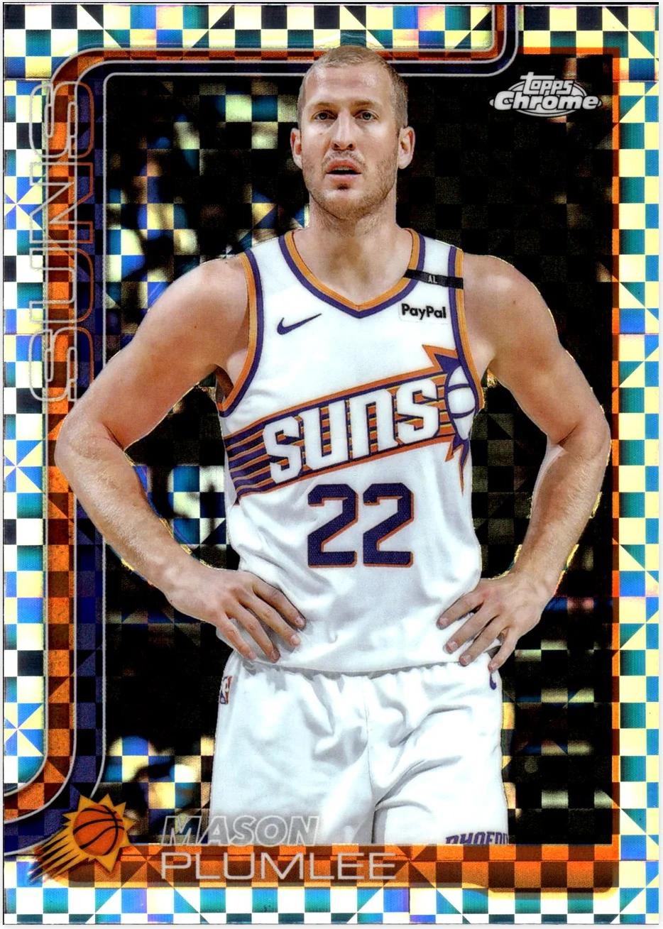 Mason Plumlee 2025-26 Topps Chrome #106 X-Fractor basketball card - Front