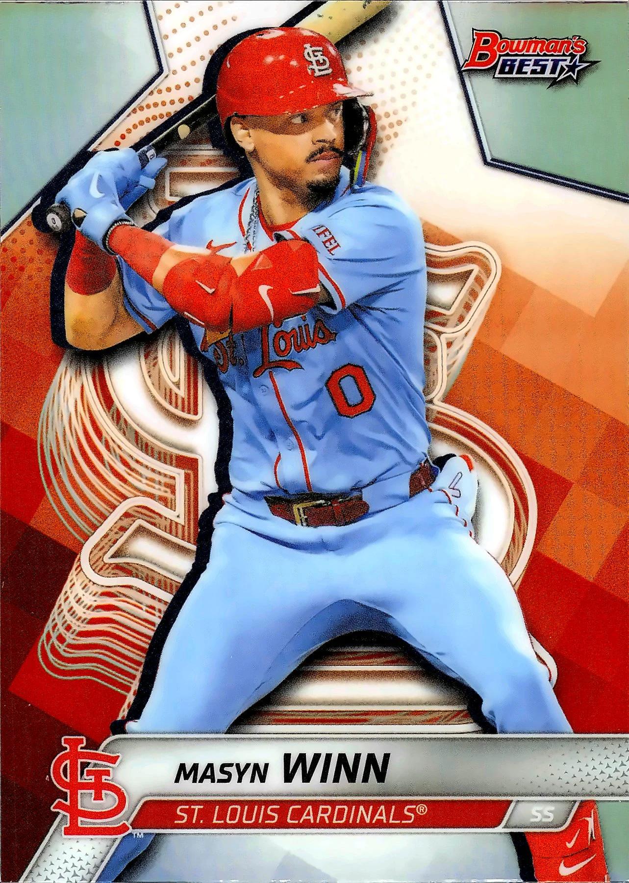 Masyn Winn 2025 Bowman's Best #44 Refractors baseball card - Front