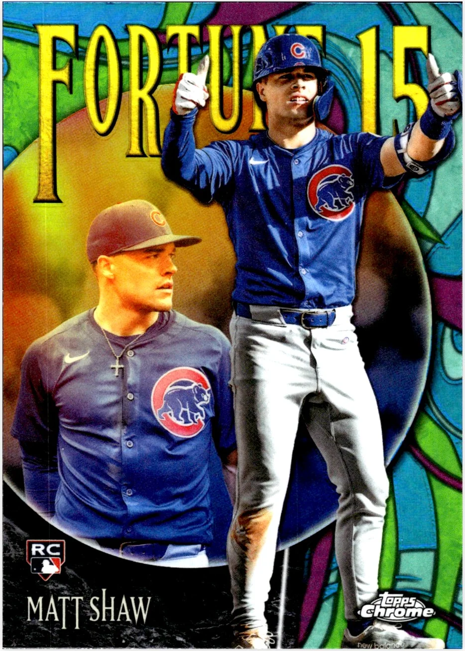 Matt Shaw 2025 Topps Chrome Update #F15-24 Fortune 15 baseball card - Front