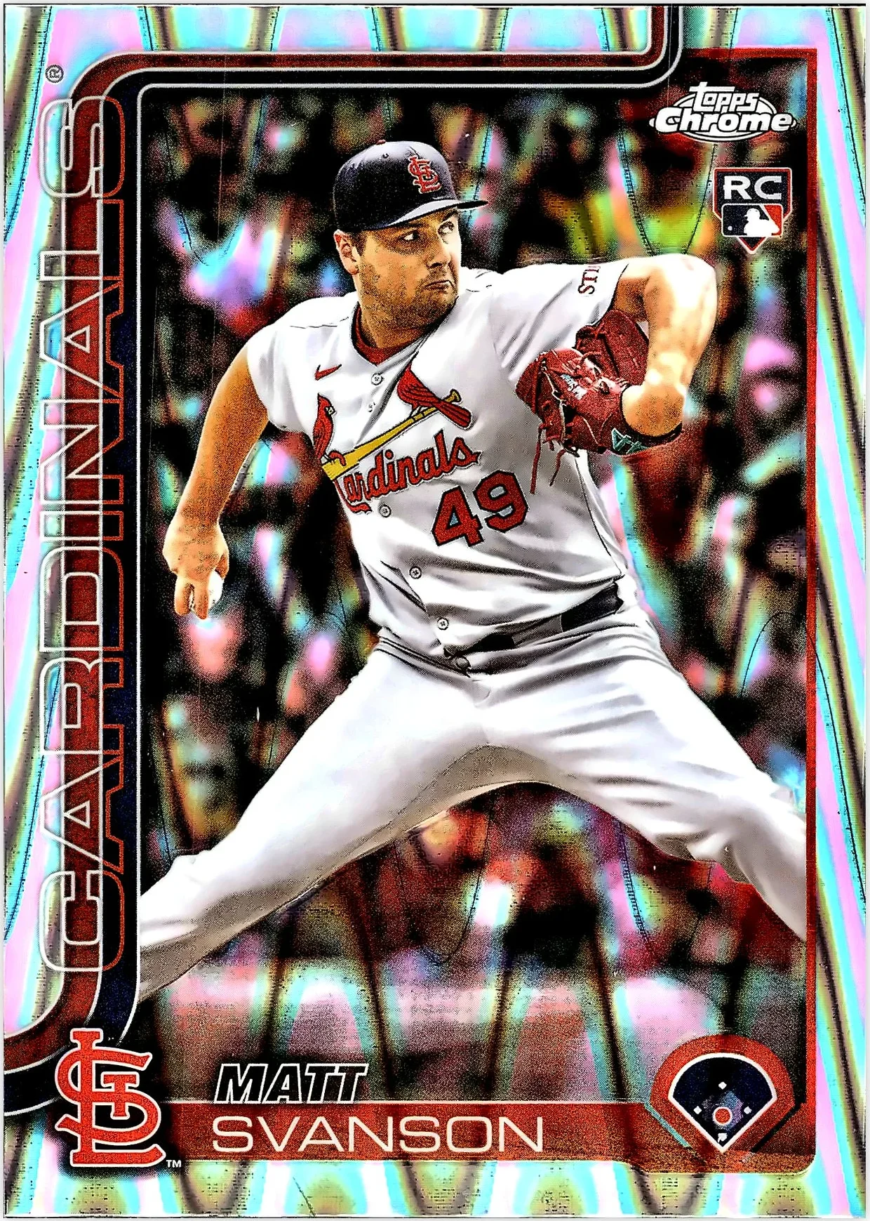 Matt Svanson 2025 Topps Chrome Update #USC5 RayWave Refractor baseball rookie card - Front