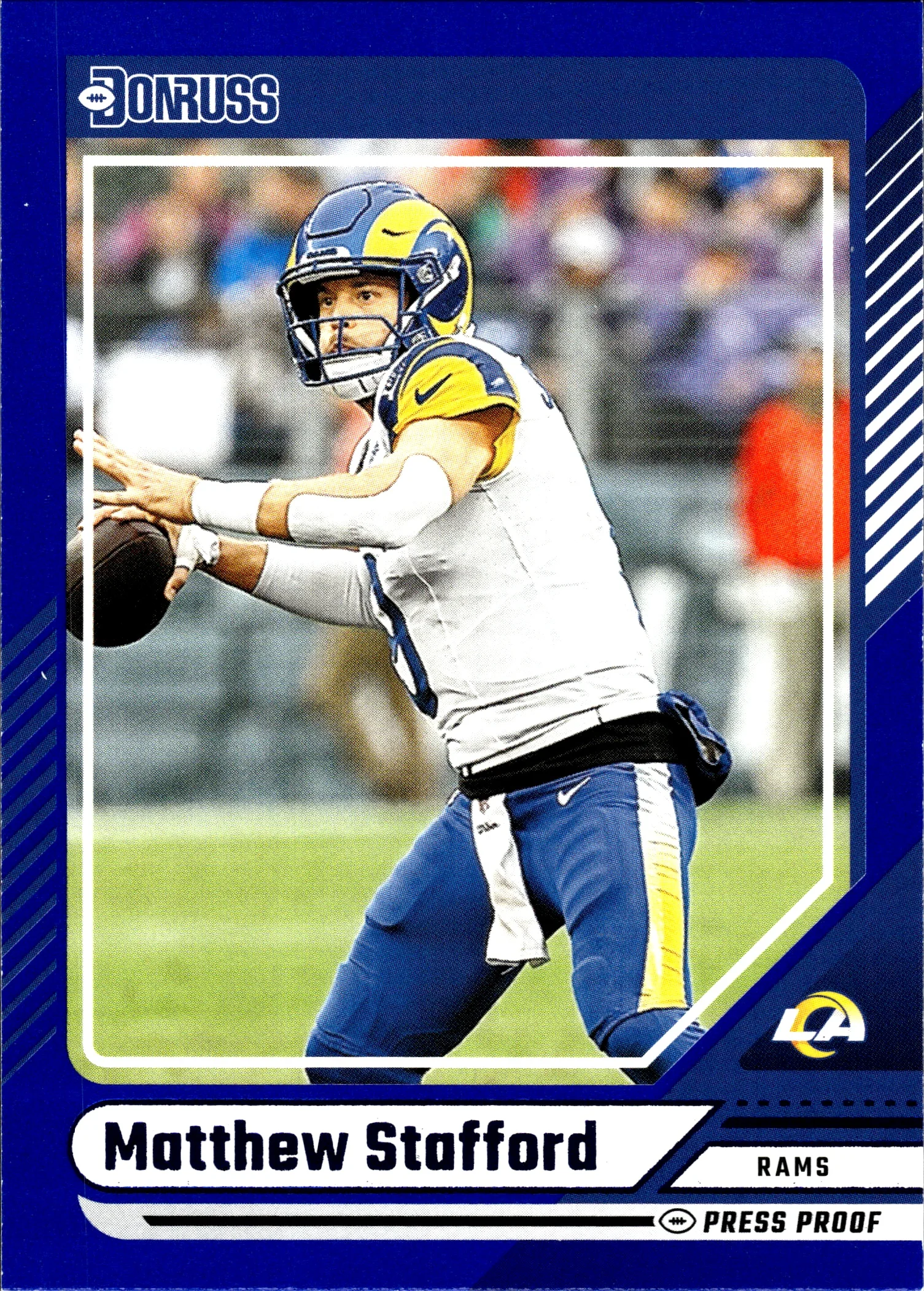 Matthew Stafford 2024 Donruss #240 Press Proof Blue football card - Front