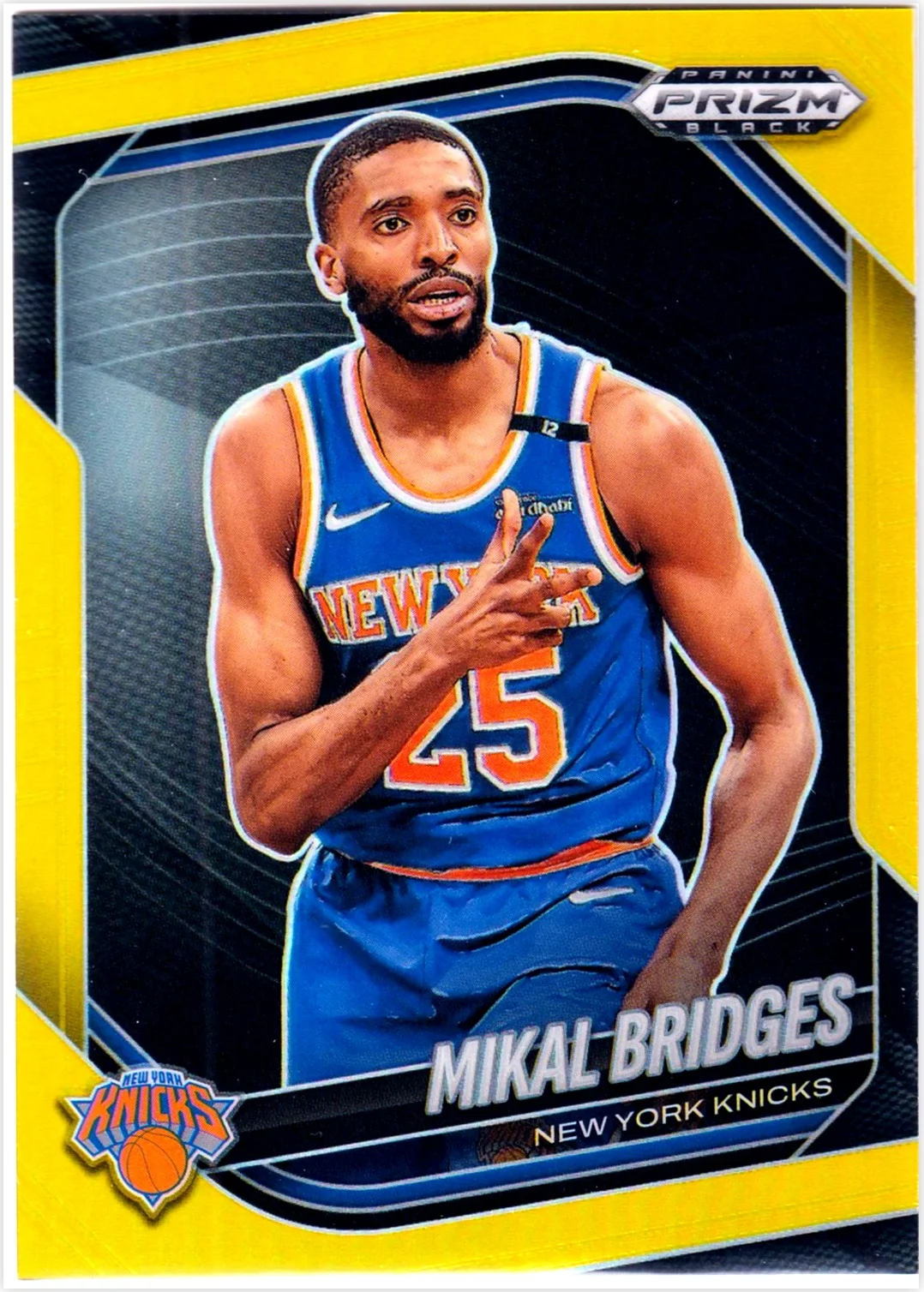 Mikal Bridges 2024-25 Panini Prizm Black #158 Gold basketball card - Front