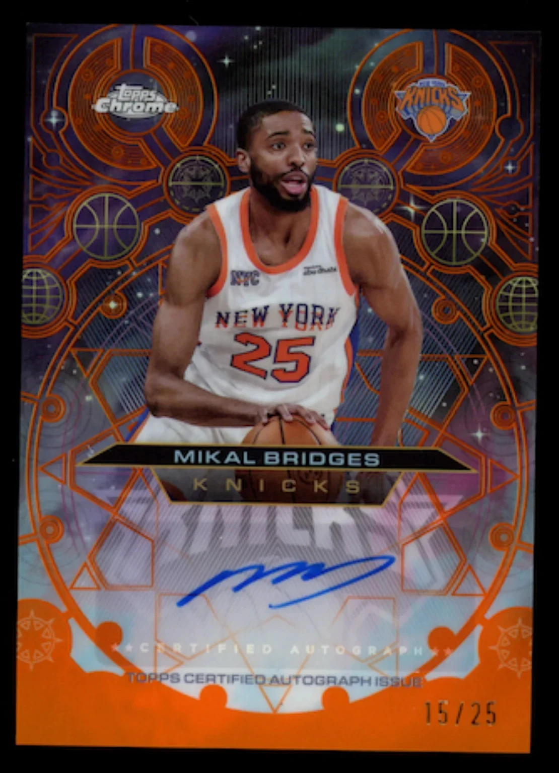 Mikal Bridges 2025 Topps Chrome Basketball card