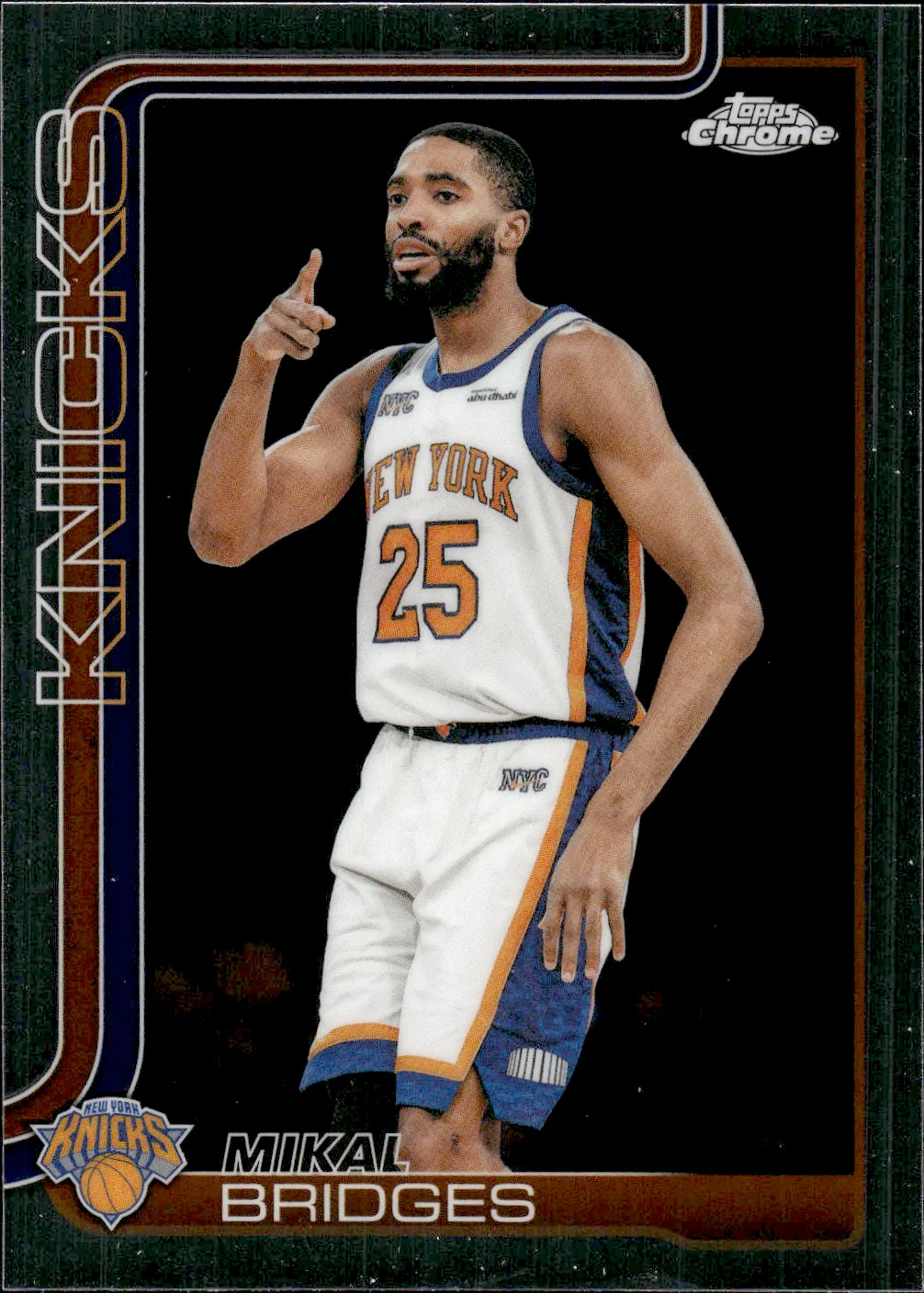 Mikal Bridges #60 2025 Topps Chrome Update Basketball basketball card - Front