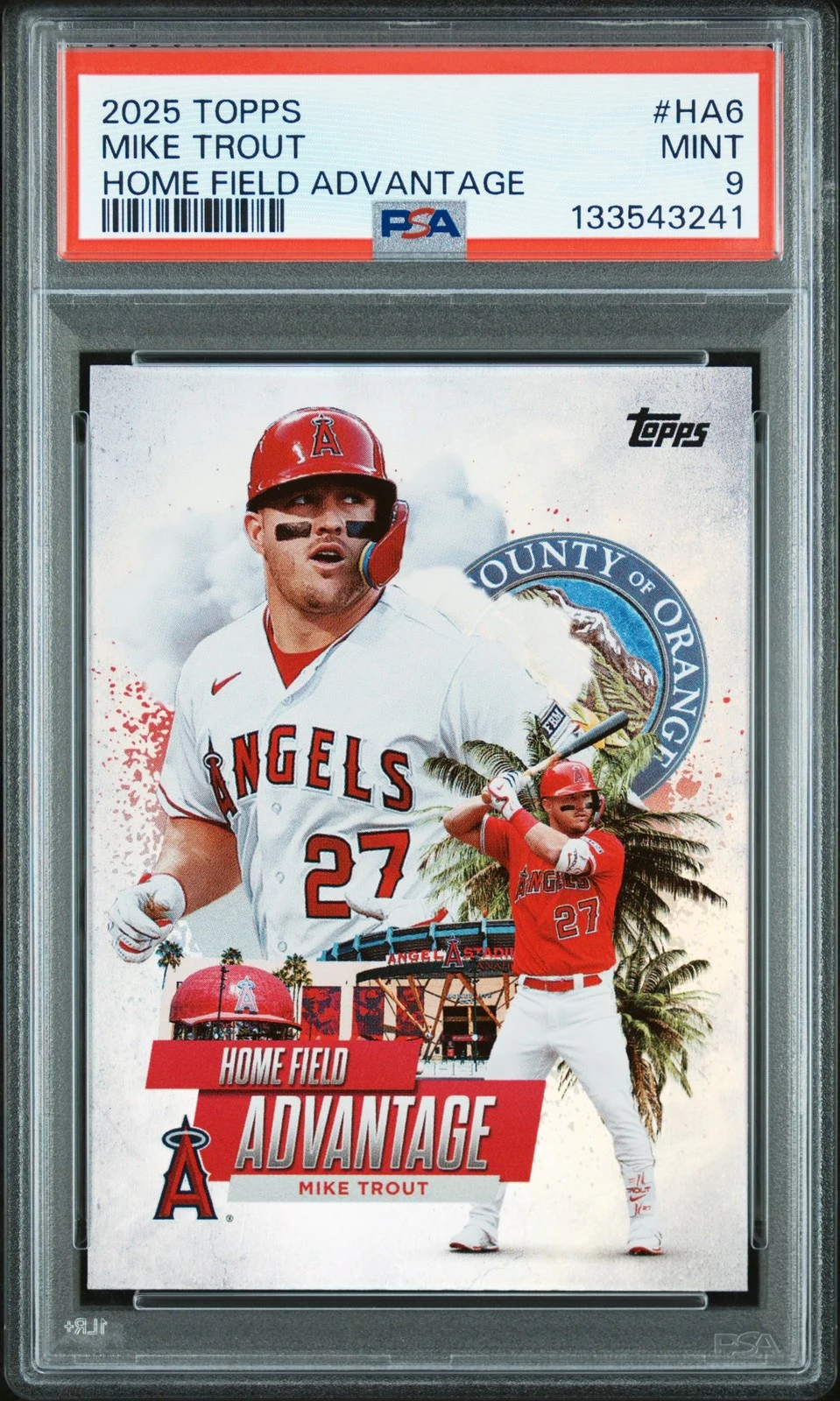 Mike Trout #HA-6 2025 Topps Chrome Baseball Home Field Advantage front